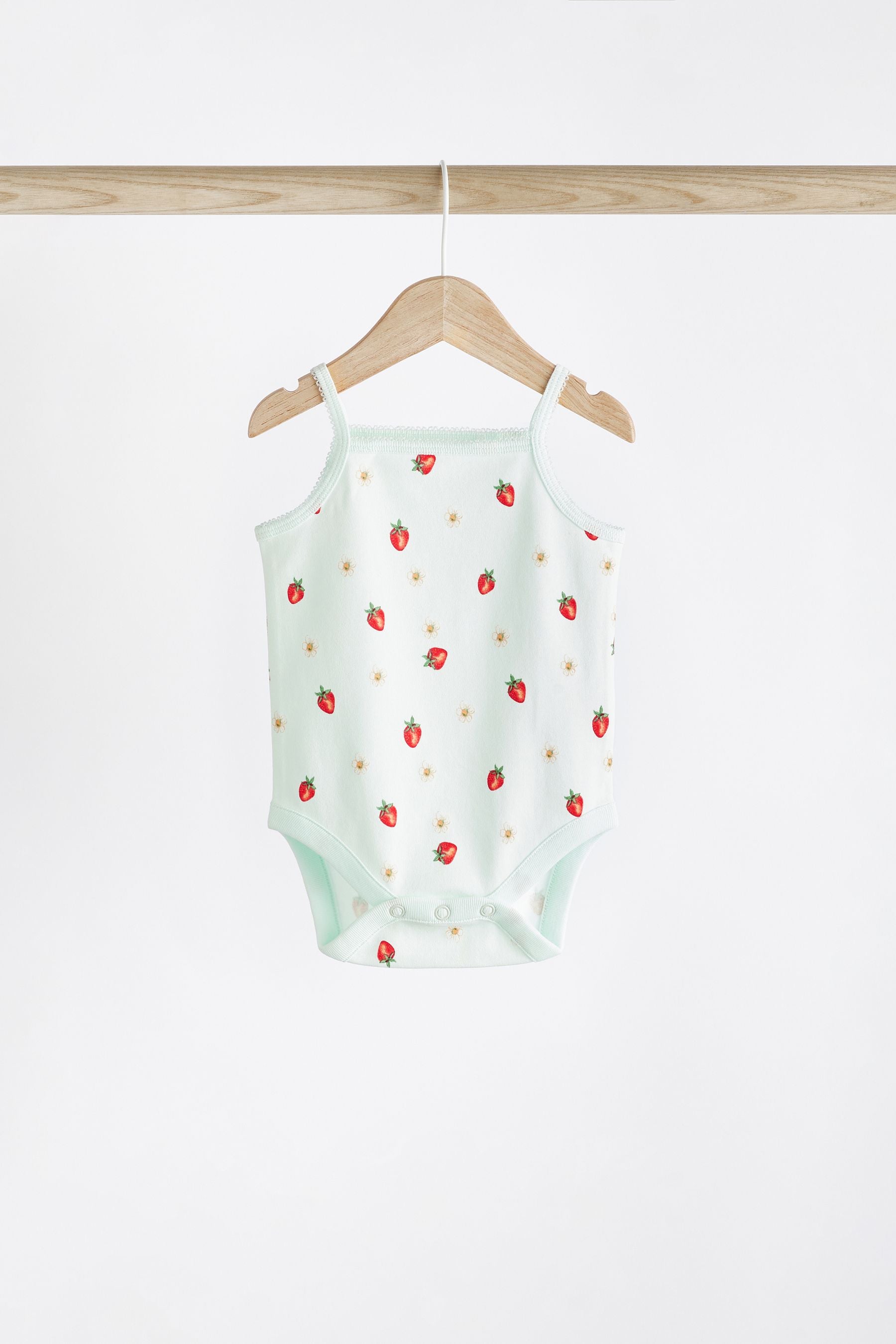 Red/White Baby Strappy Vest Bodysuits 5 Pack