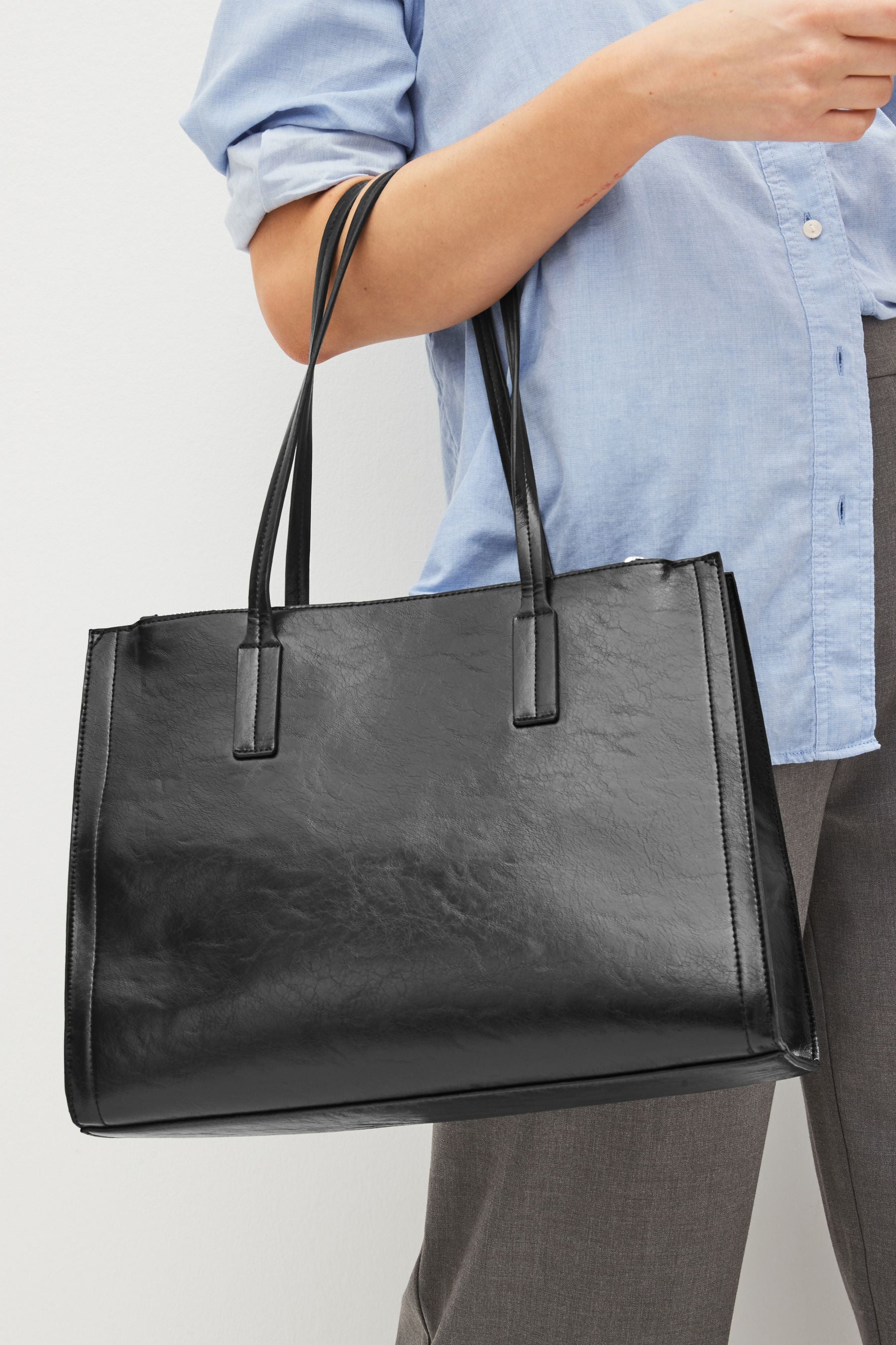 Black Formal Open Tote Bag