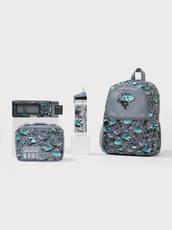 Smiggle Grey Light Wild Side 3 Piece School Bundle Bag