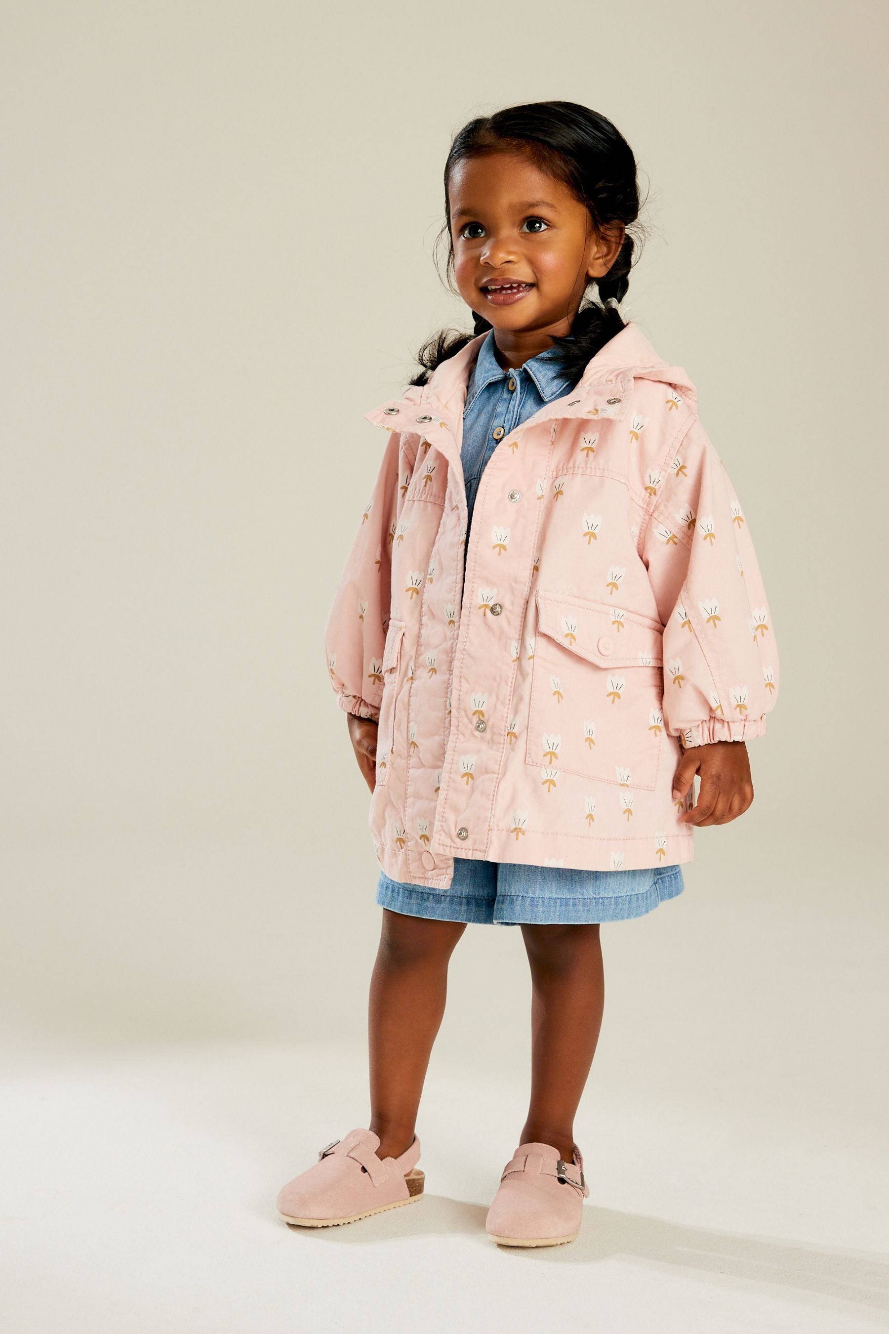 Pink Shower Resistant Cotton Trench Coat (3mths-7yrs)