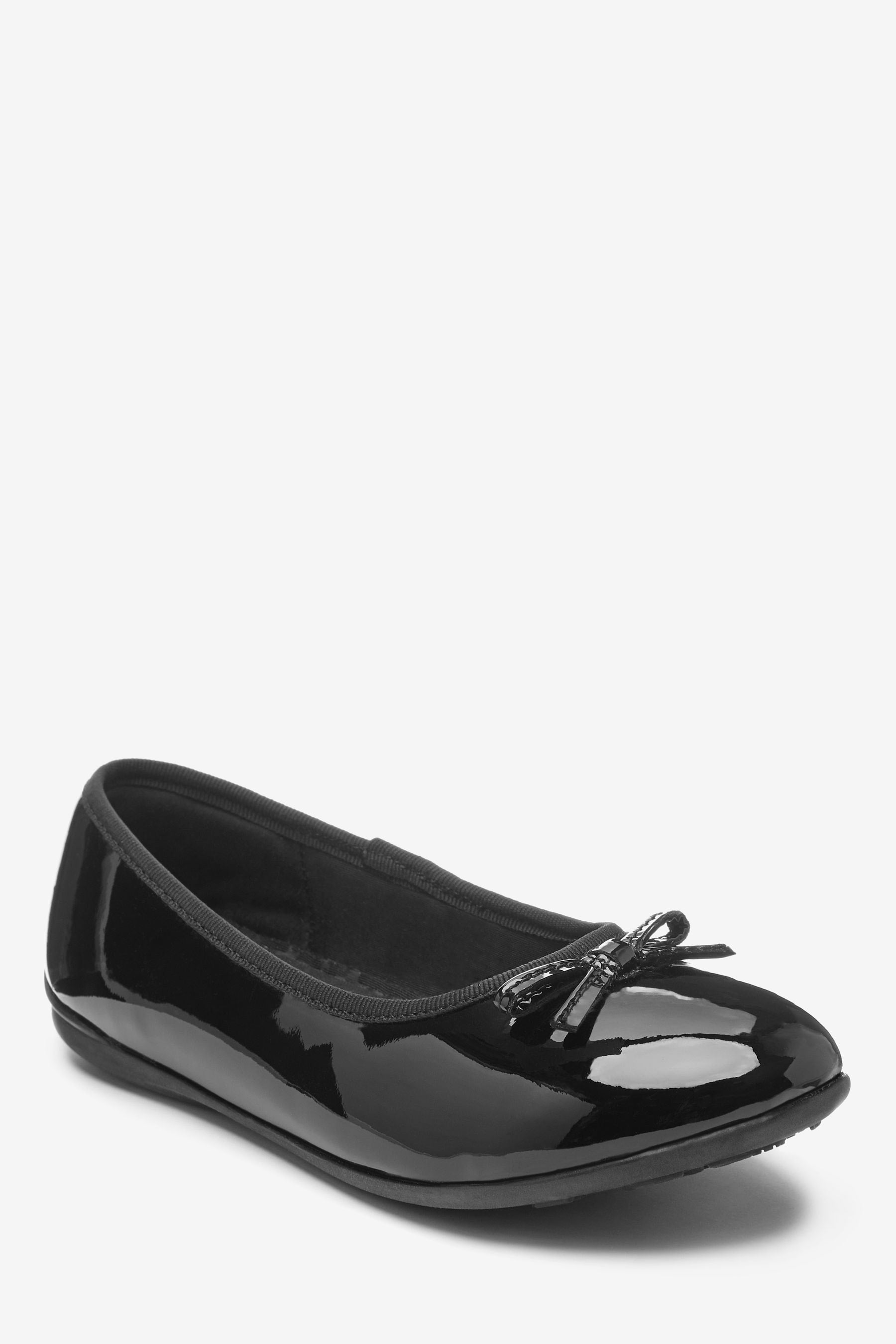 Black Patent Wide Fit (G) School Leather Ballet Shoes