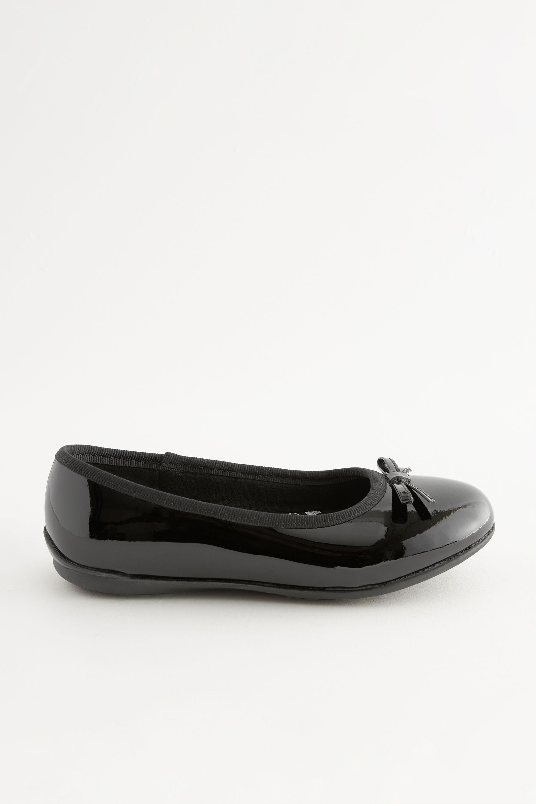 Black Patent Wide Fit (G) School Leather Ballet Shoes