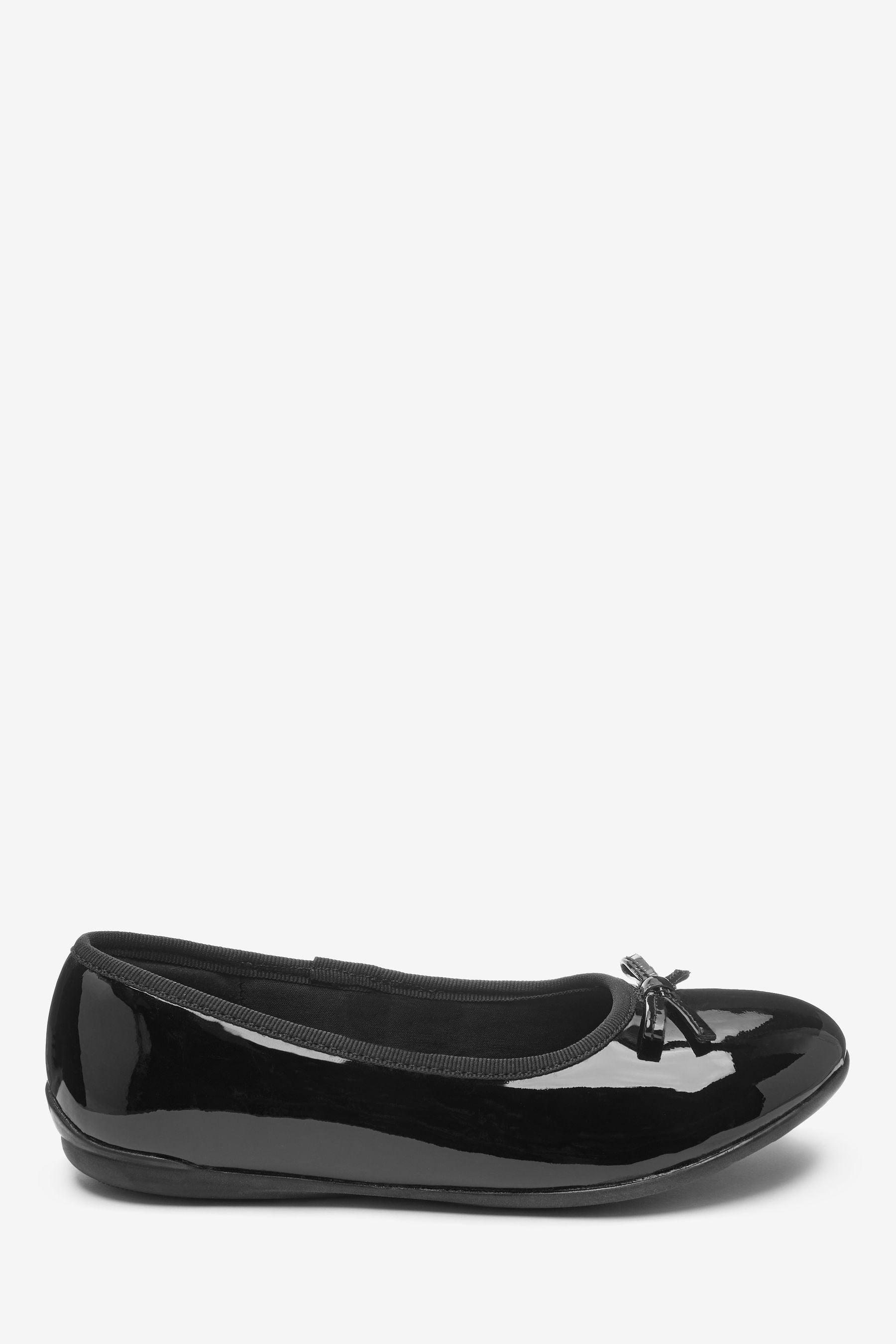 Black Patent Wide Fit (G) School Leather Ballet Shoes