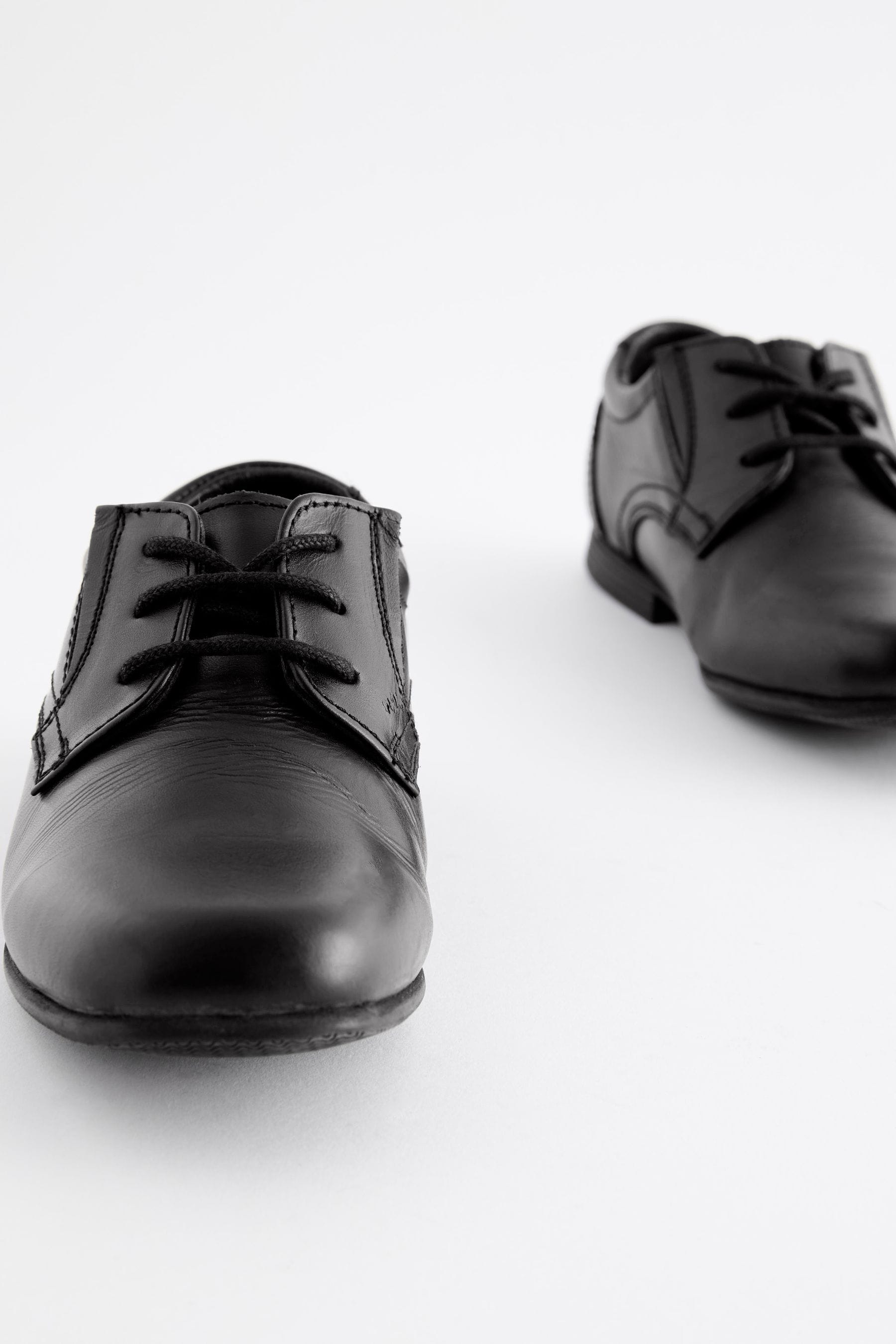 Black Standard Fit (F) School Leather Formal Lace-Up Shoes