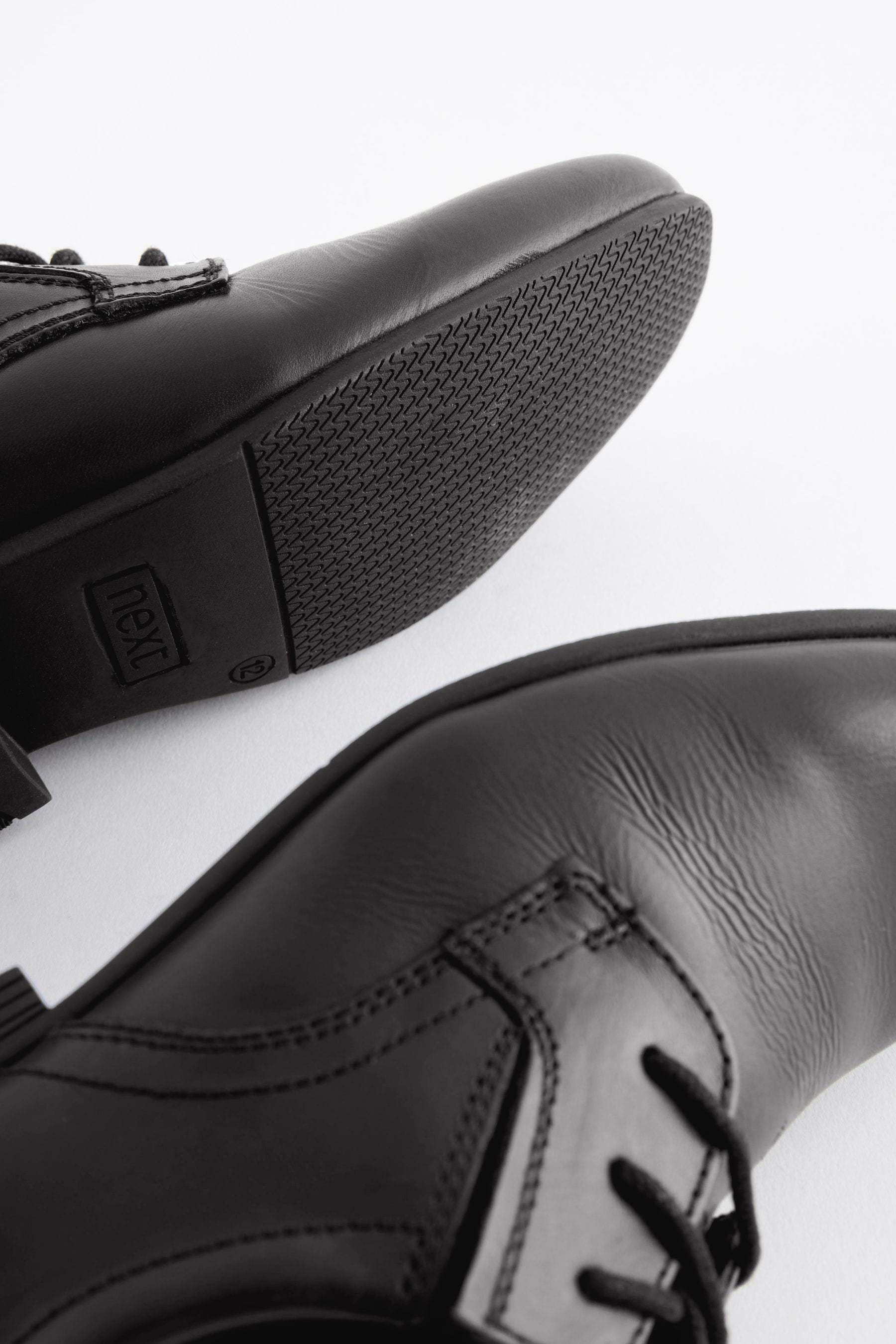 Black Standard Fit (F) School Leather Formal Lace-Up Shoes