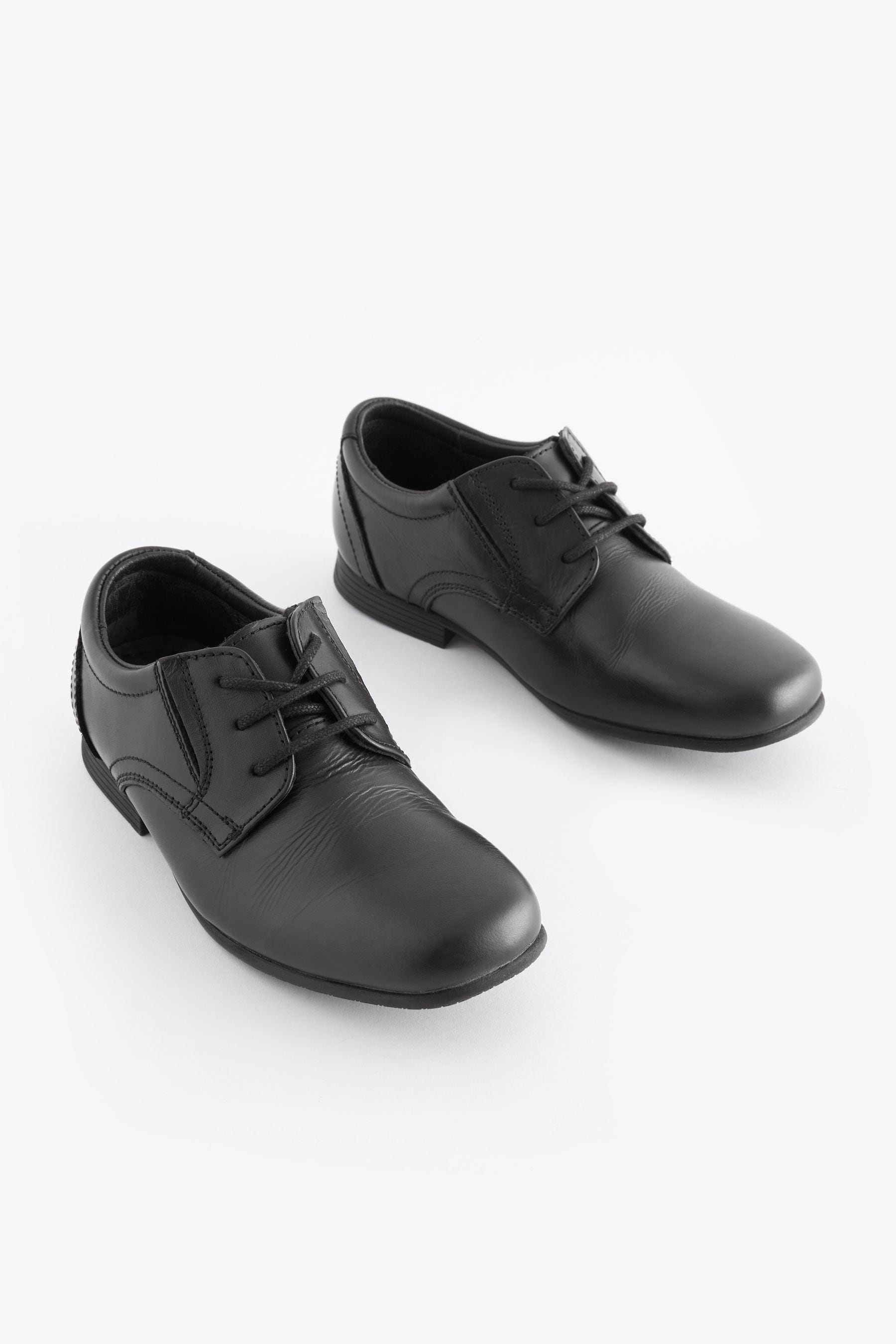 Black Standard Fit (F) School Leather Formal Lace-Up Shoes