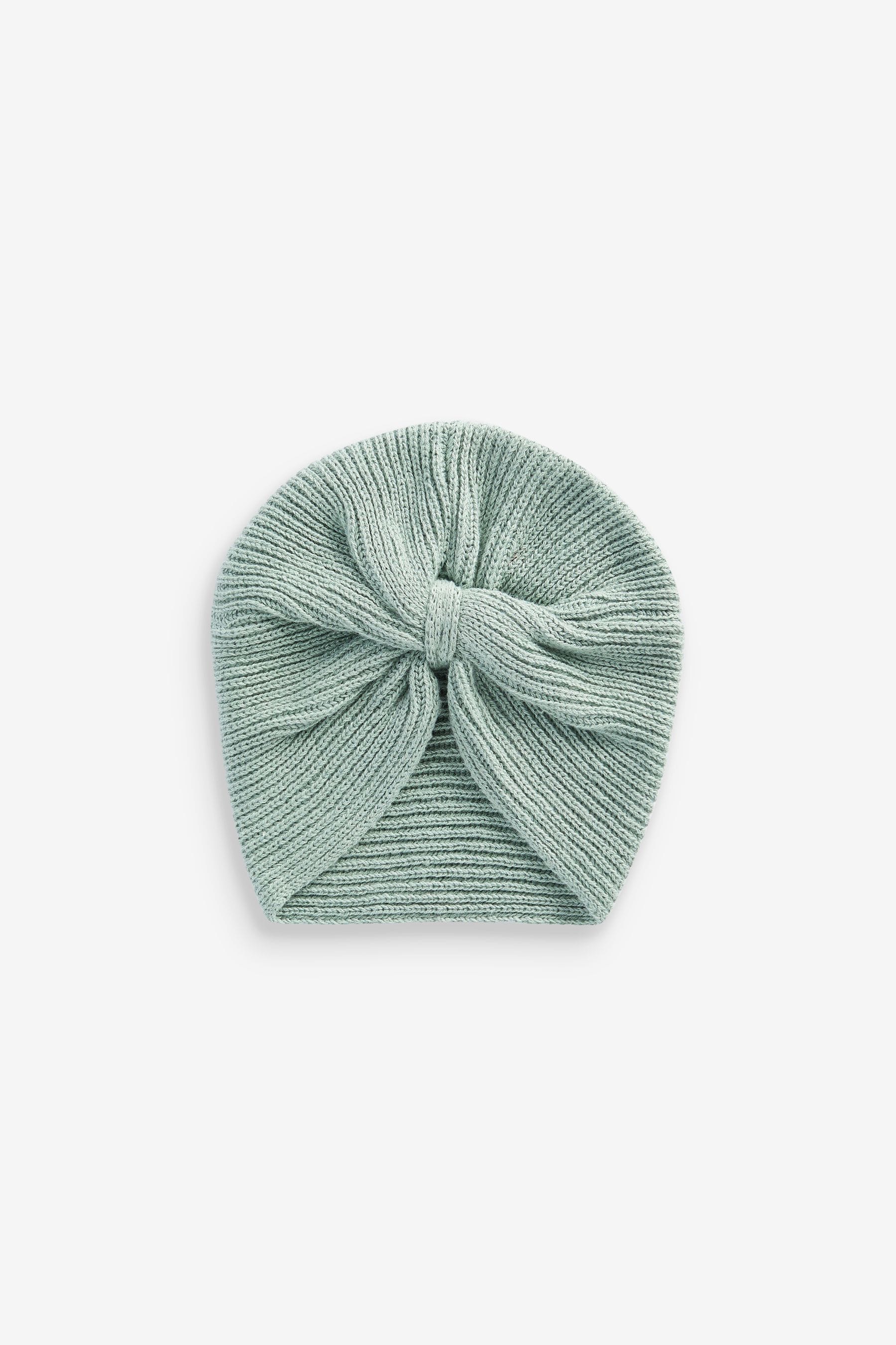 Sage Green Baby Knitted Turban Hat (0mths-3yrs)