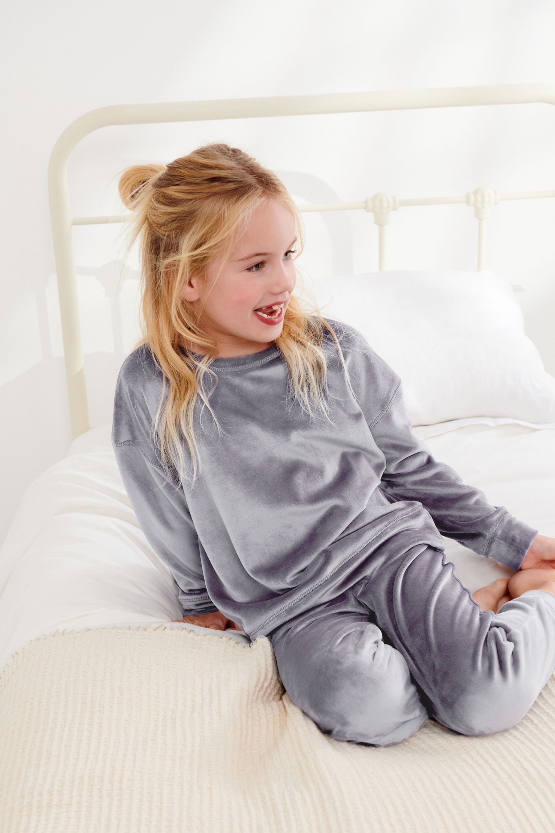 Grey Velour Lounge Set (3-16yrs)