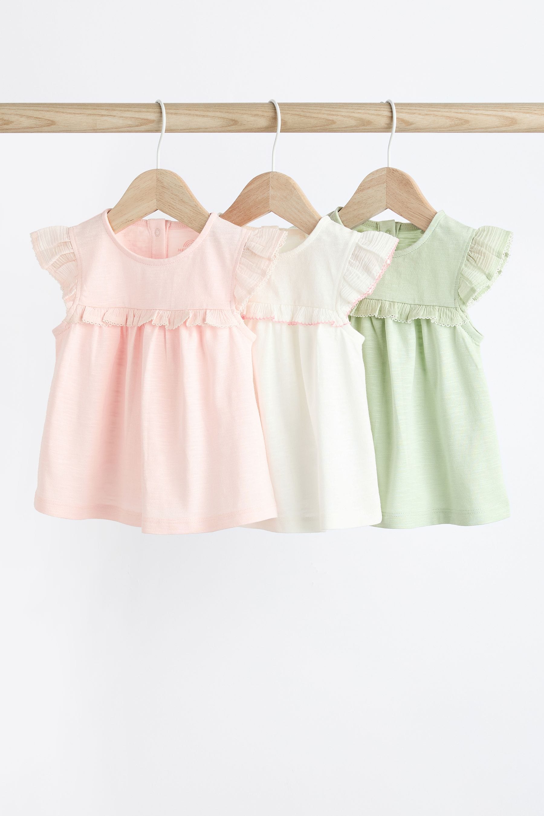 Green Baby Short Sleeve Tops 3 Pack