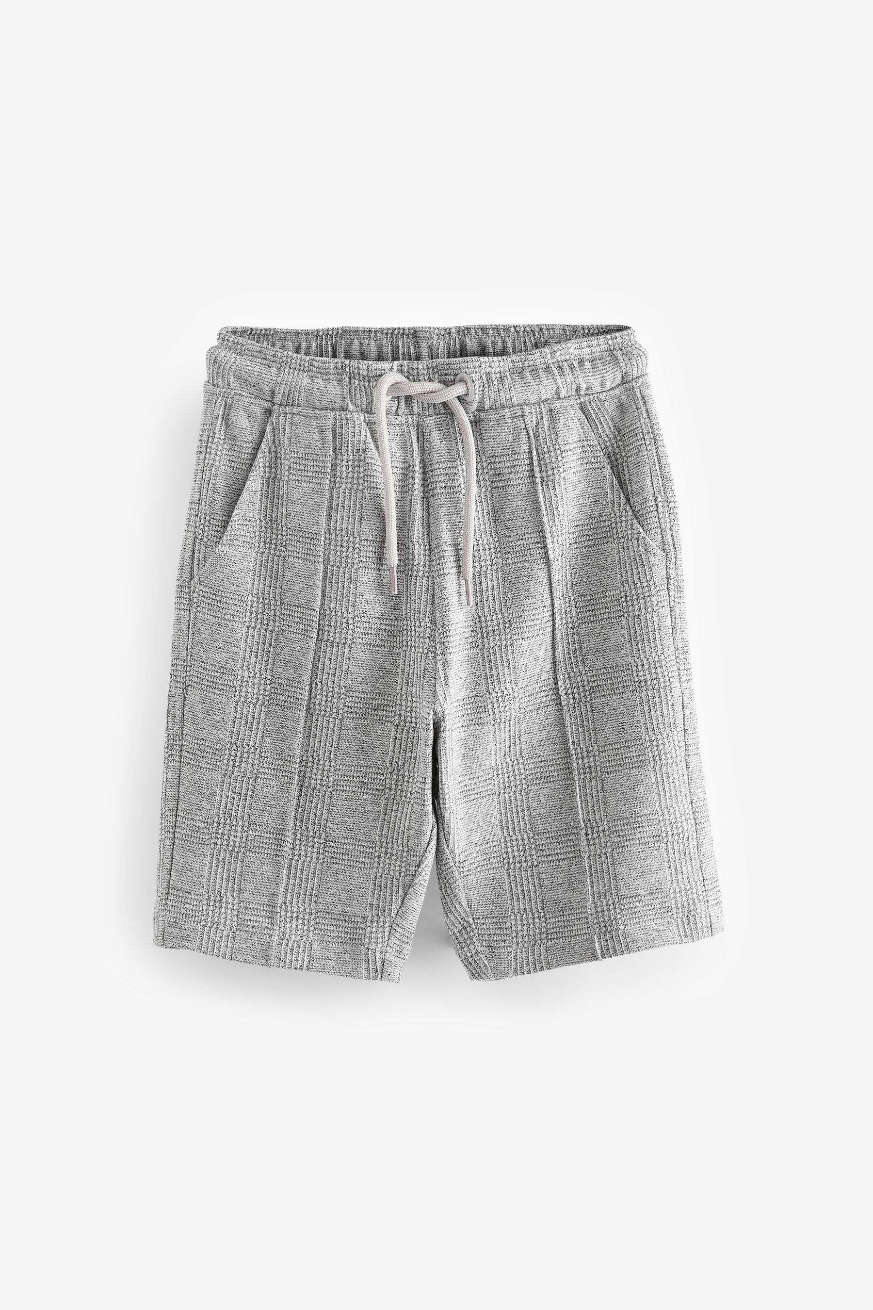 Grey Smart Check Jersey Shorts (3-16yrs)