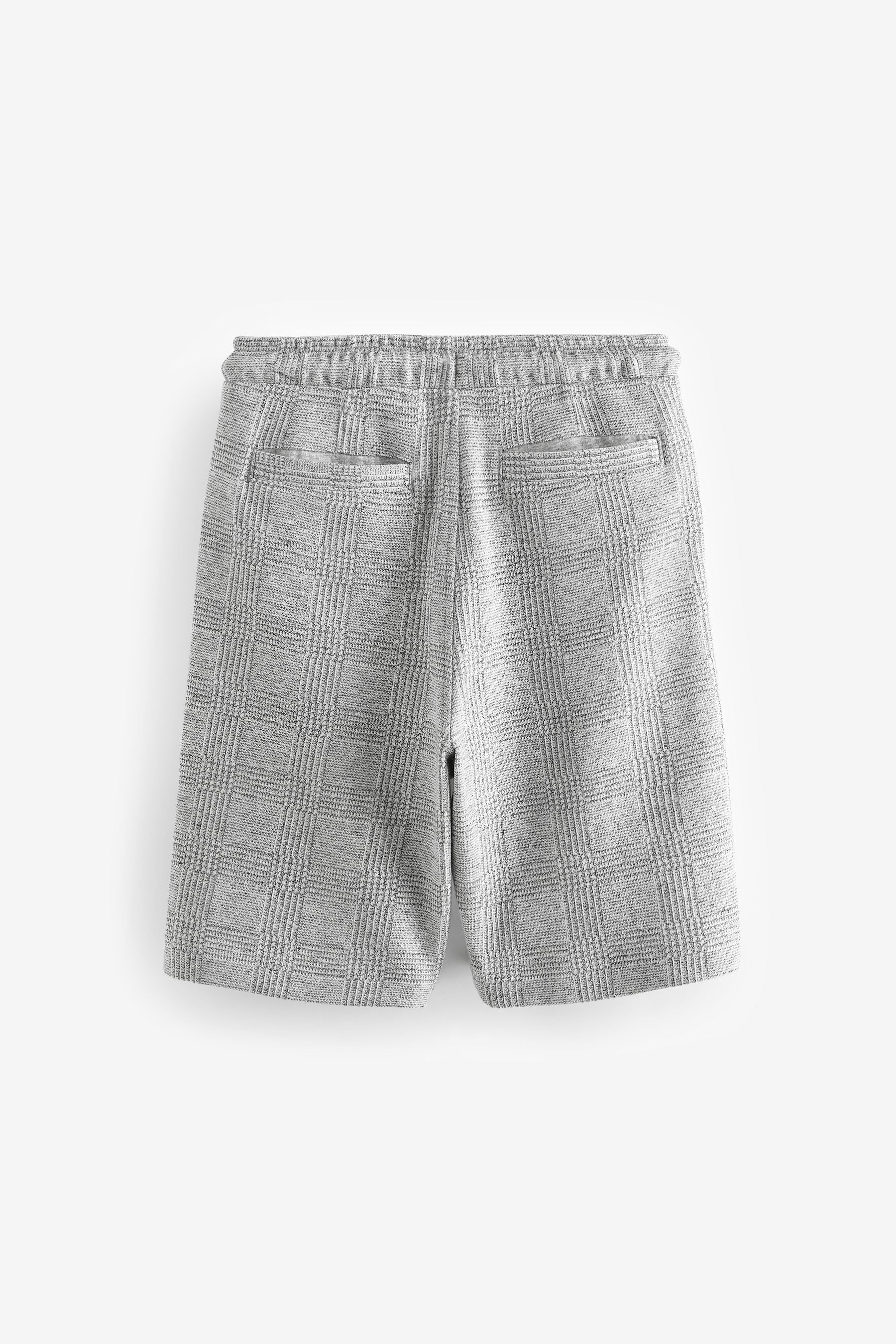 Grey Smart Check Jersey Shorts (3-16yrs)