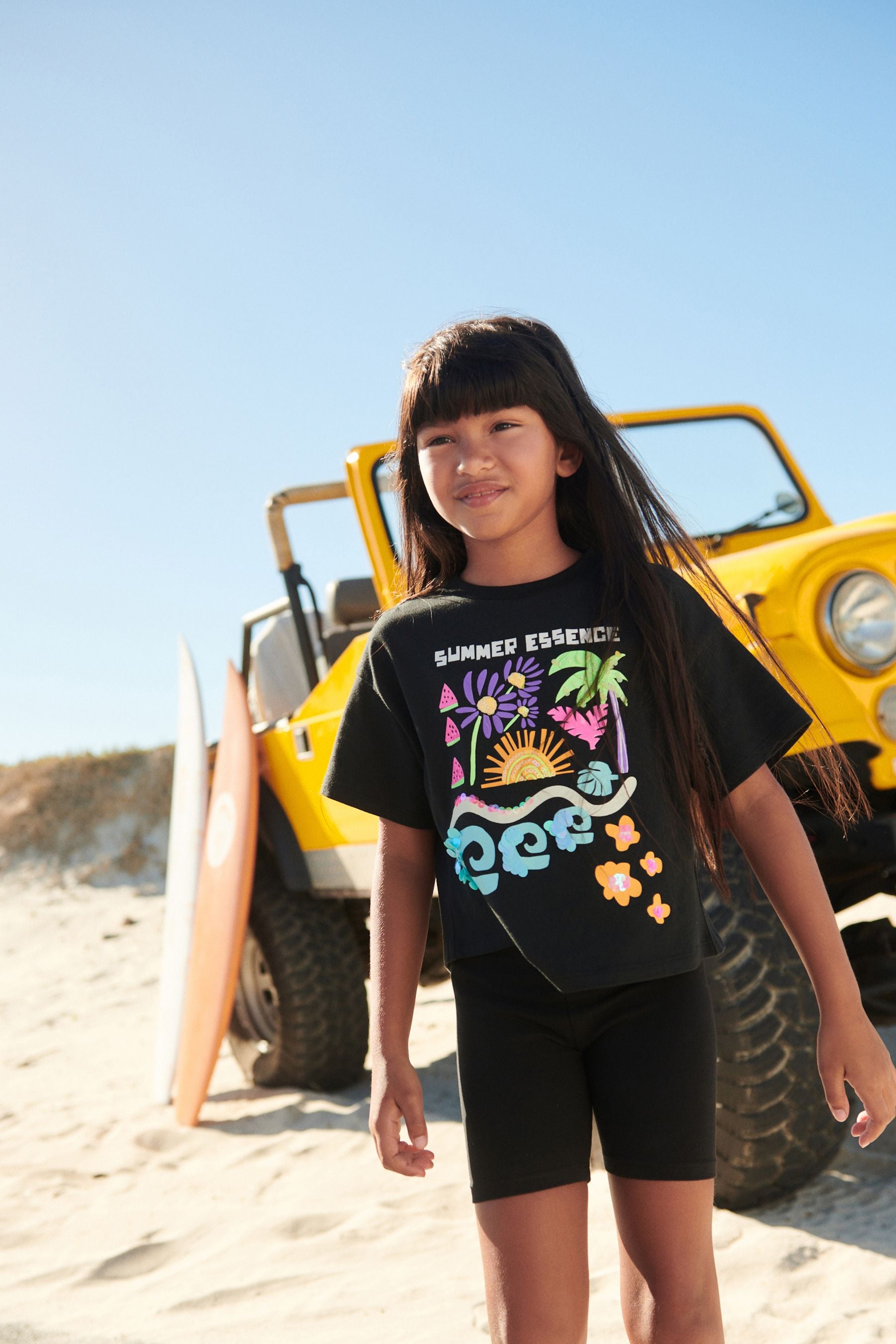 Black Summer Sequin T-Shirt (3-16yrs)