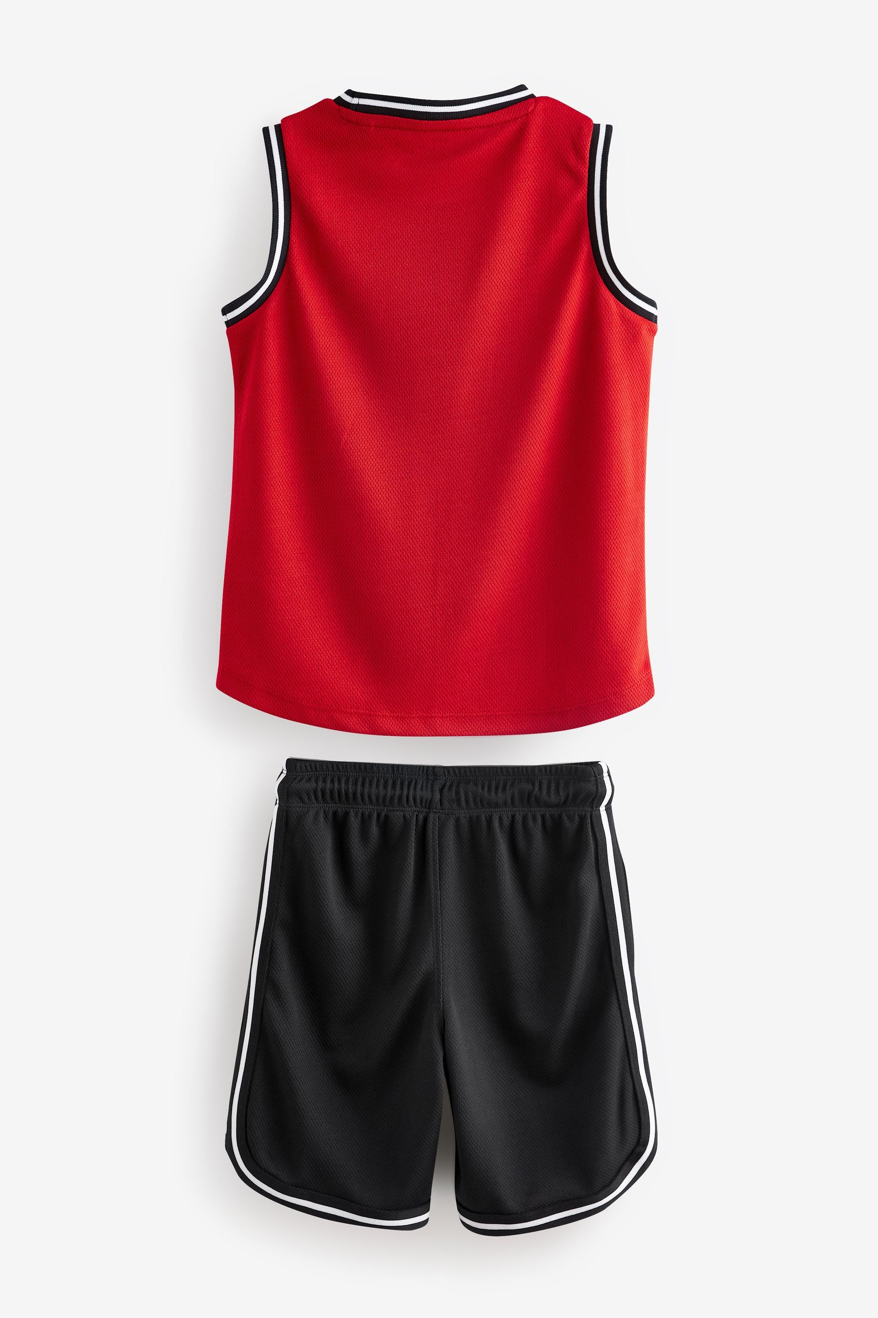 Red Chicago Mesh Vest and Shorts Set (3-16yrs)