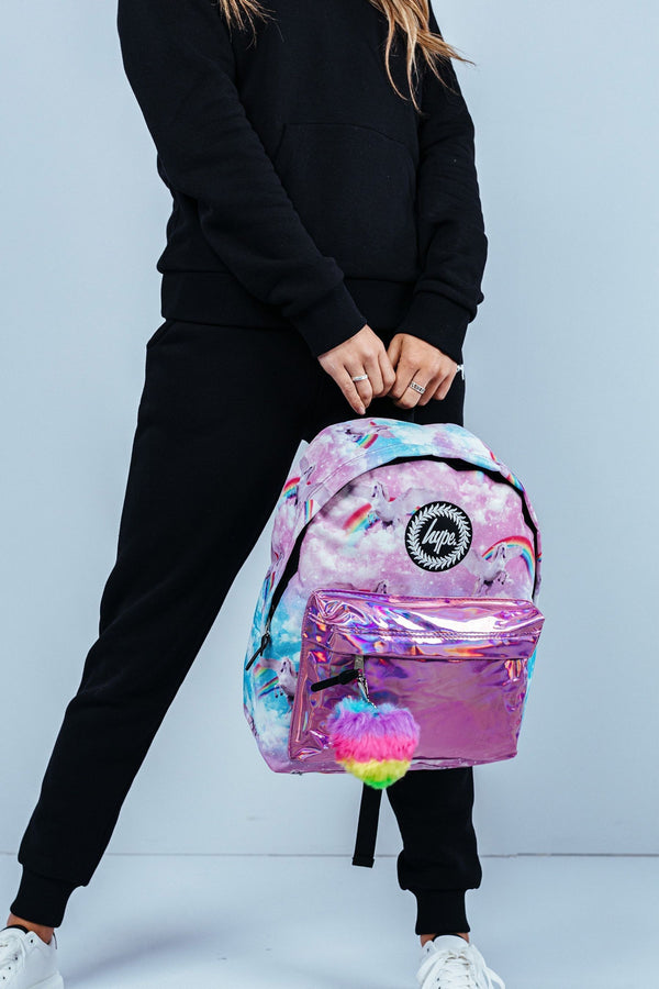 Hype. Pink Unicorn Holographic Backpack