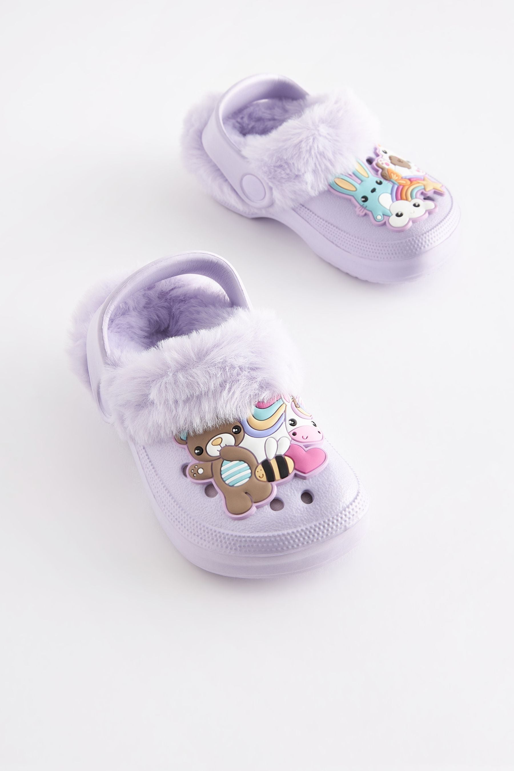 Lilac Purple Character Warm Lined Clog Slippers