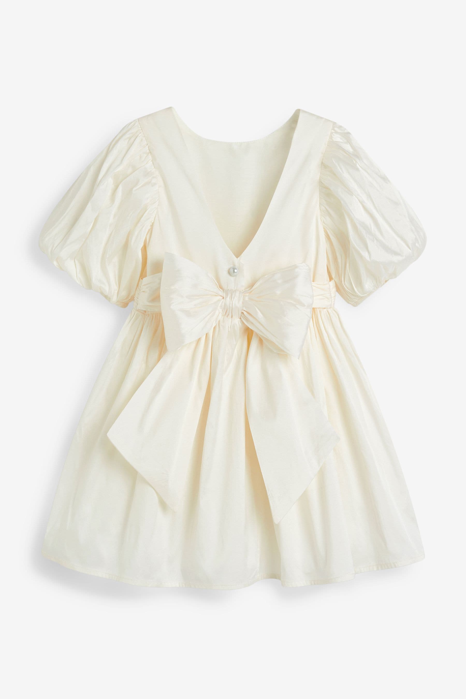 Ivory Girl Taffeta Flower Print Bow Dress (3mths-8yrs)