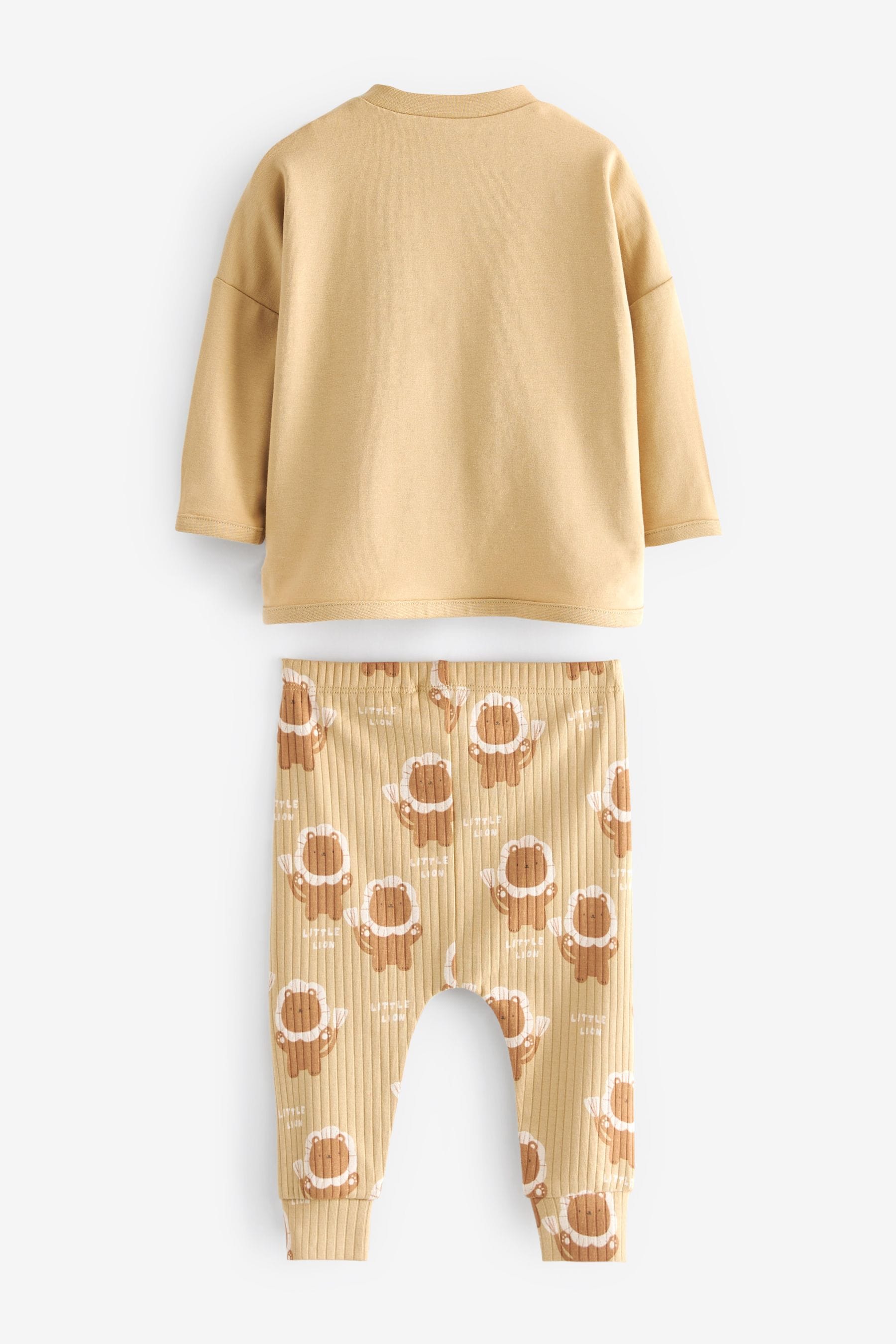 Ochre Yellow/Mint Green Character Baby T-Shirts And Leggings 6 Piece Set (0mths-2yrs)