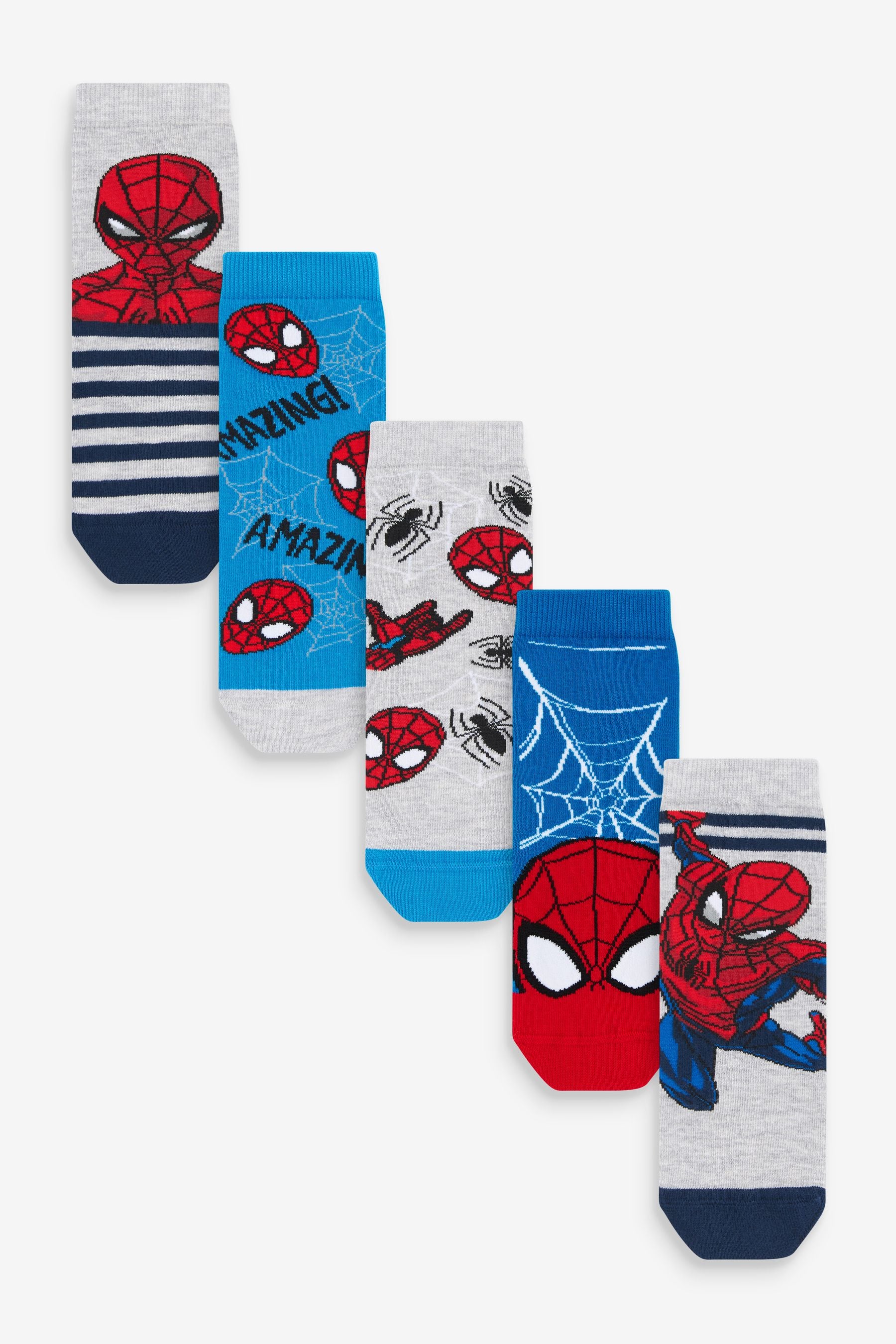 Spiderman License Character 5 Pack Cotton Rich Socks