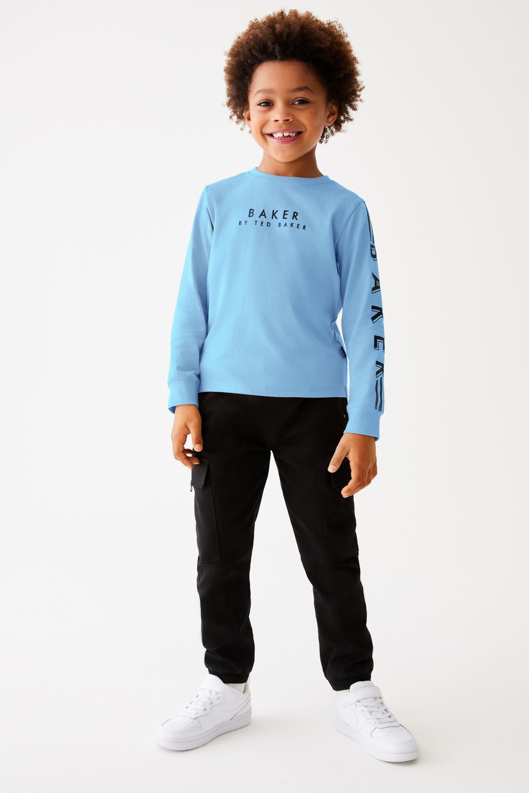 Baker by Ted Baker Long Sleeve Logo 100% Cotton T-Shirt