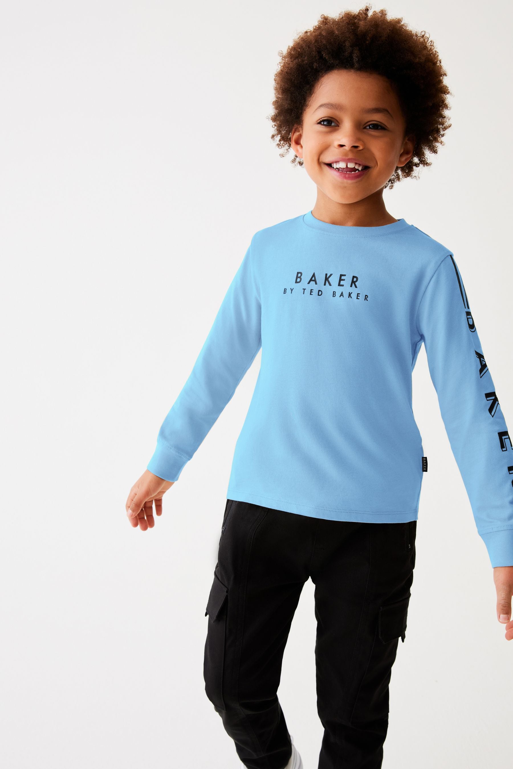 Baker by Ted Baker Long Sleeve Logo 100% Cotton T-Shirt