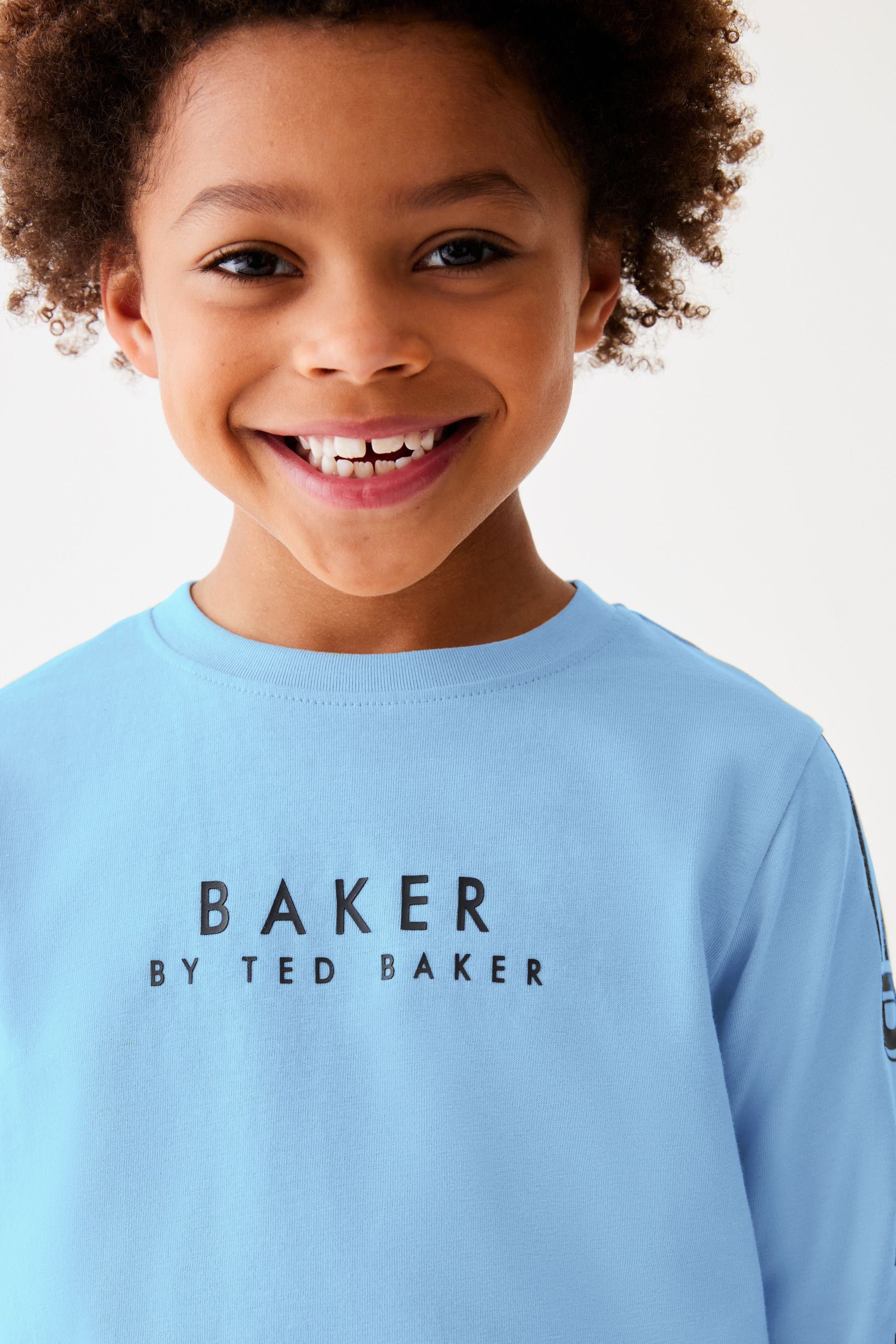 Baker by Ted Baker Long Sleeve Logo 100% Cotton T-Shirt