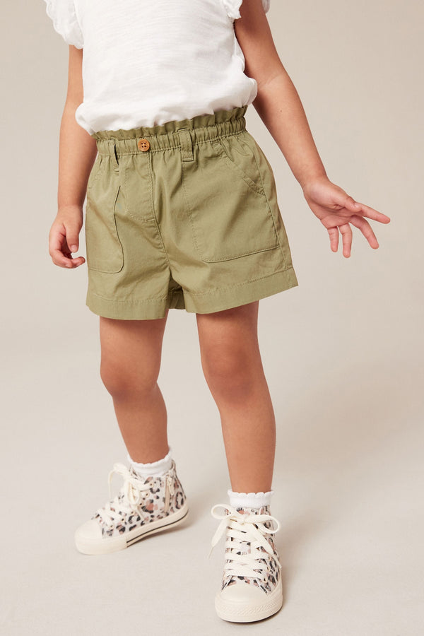 Khaki Green 100% Cotton Pull-On Shorts (3mths-7yrs)