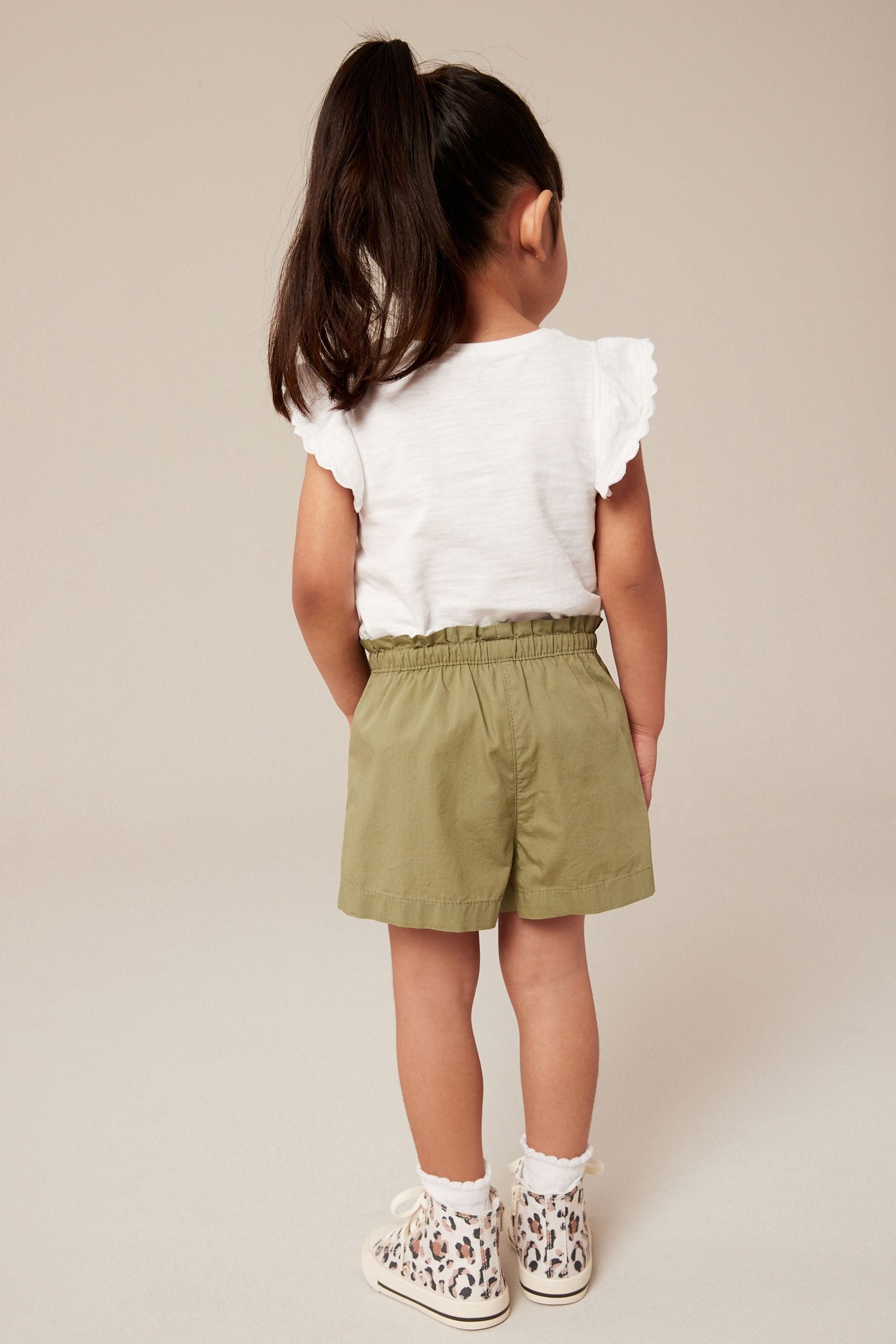 Khaki Green 100% Cotton Pull-On Shorts (3mths-7yrs)