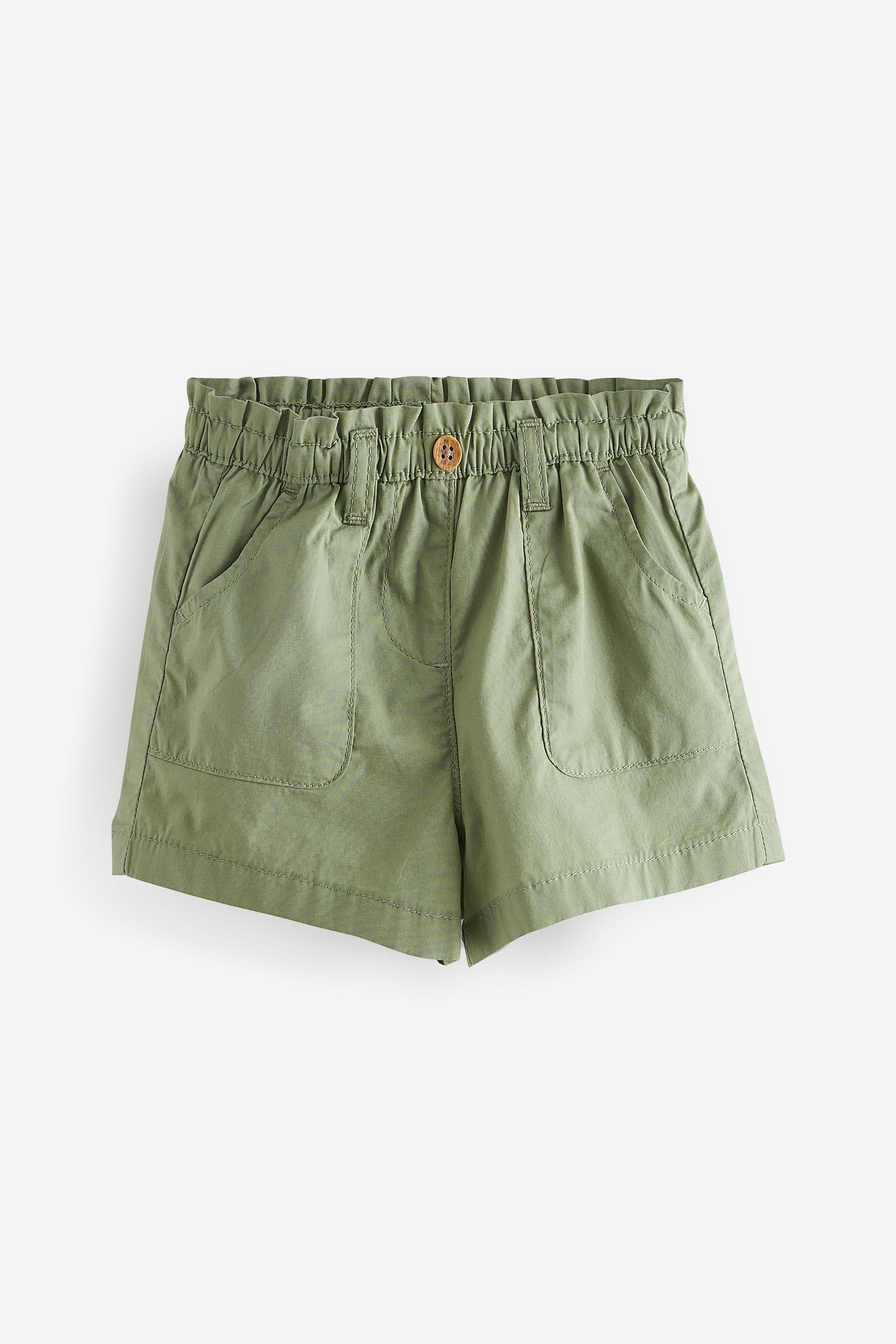 Khaki Green 100% Cotton Pull-On Shorts (3mths-7yrs)