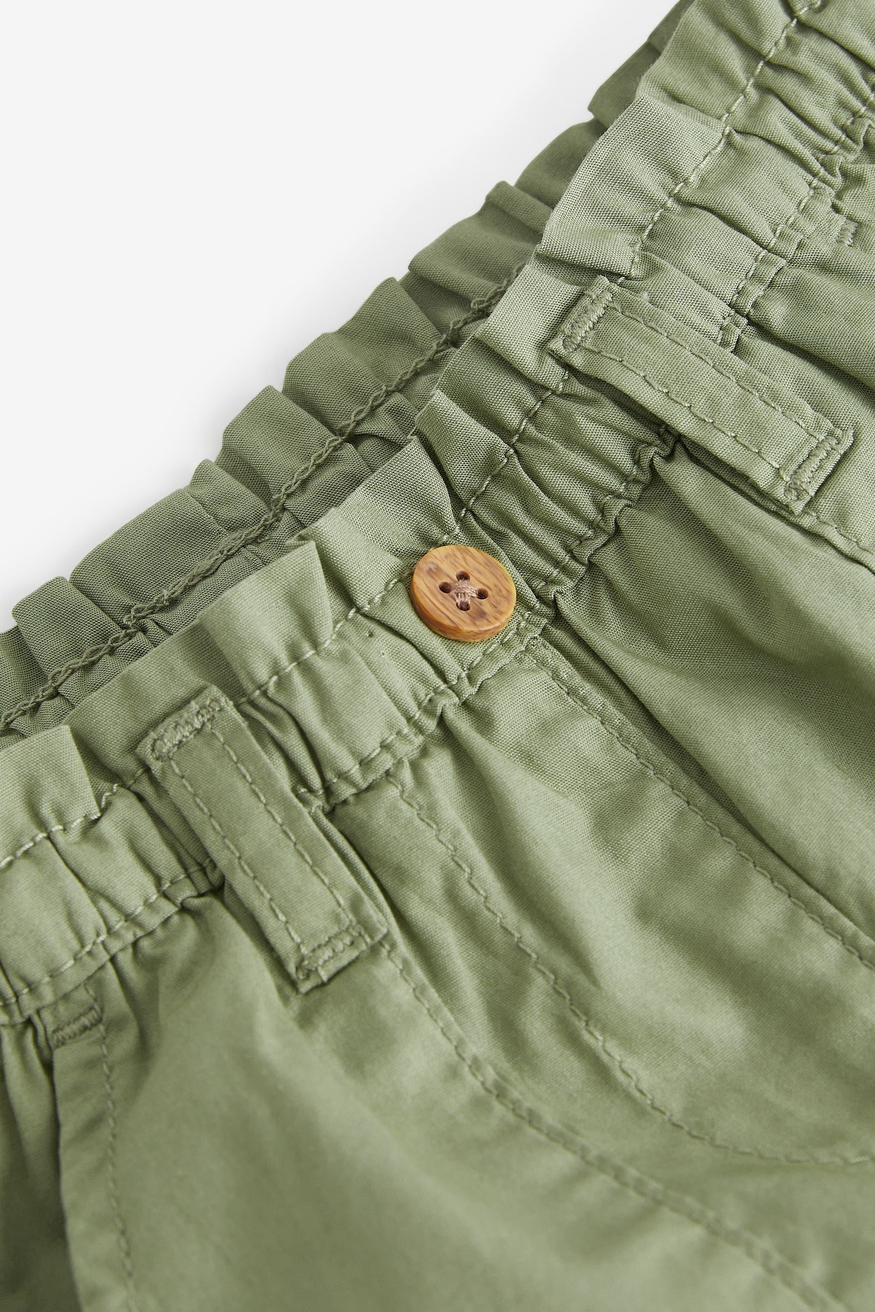 Khaki Green 100% Cotton Pull-On Shorts (3mths-7yrs)