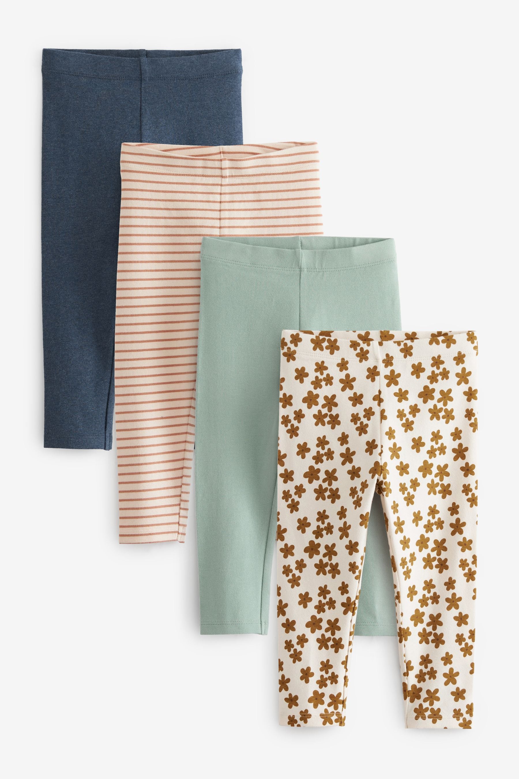 Brown Sunflower Leggings 4 Pack (3mths-7yrs)