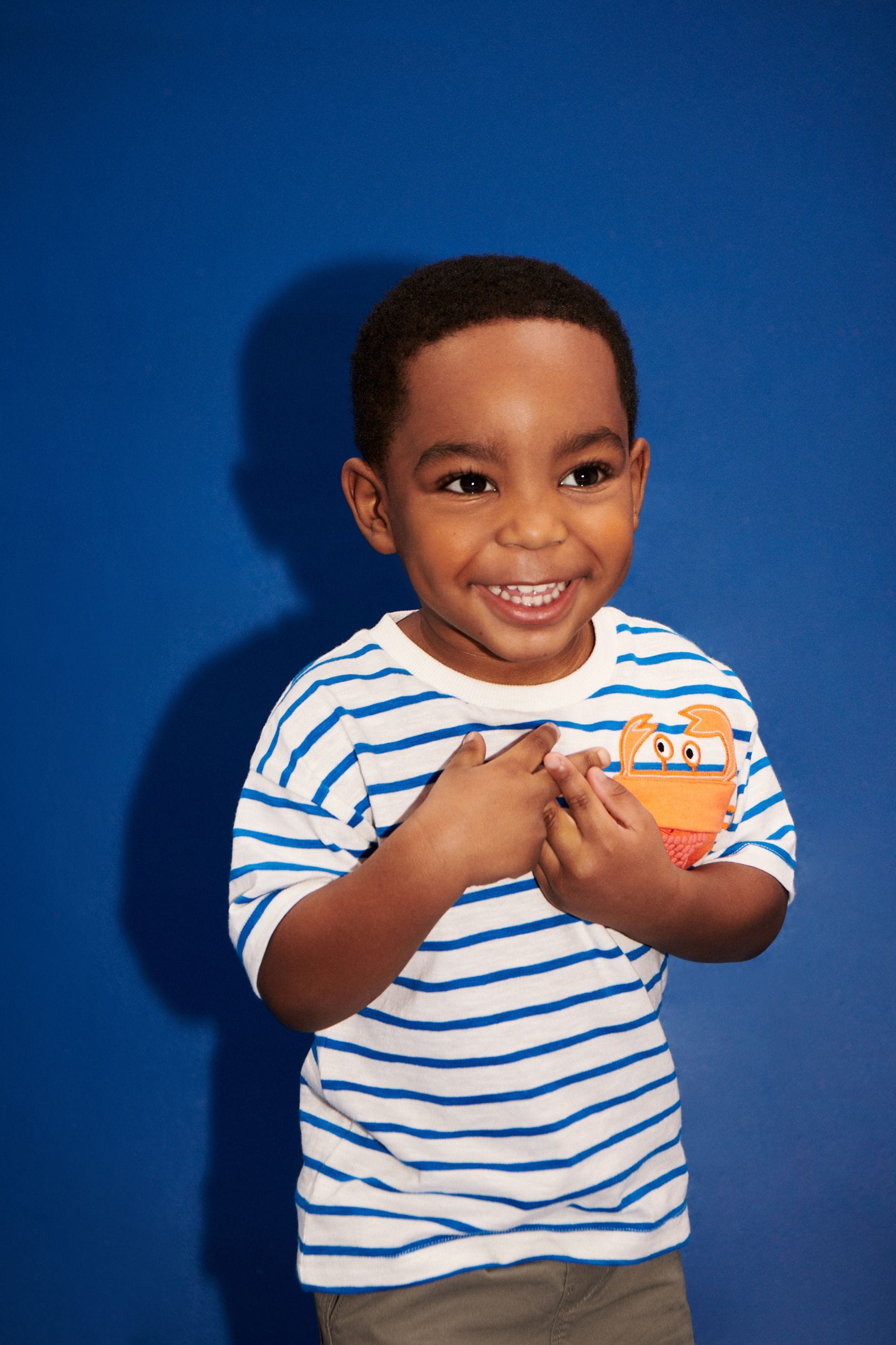 Blue/White 100% Cotton Short Sleeve Pocket T-Shirt (3mths-7yrs)