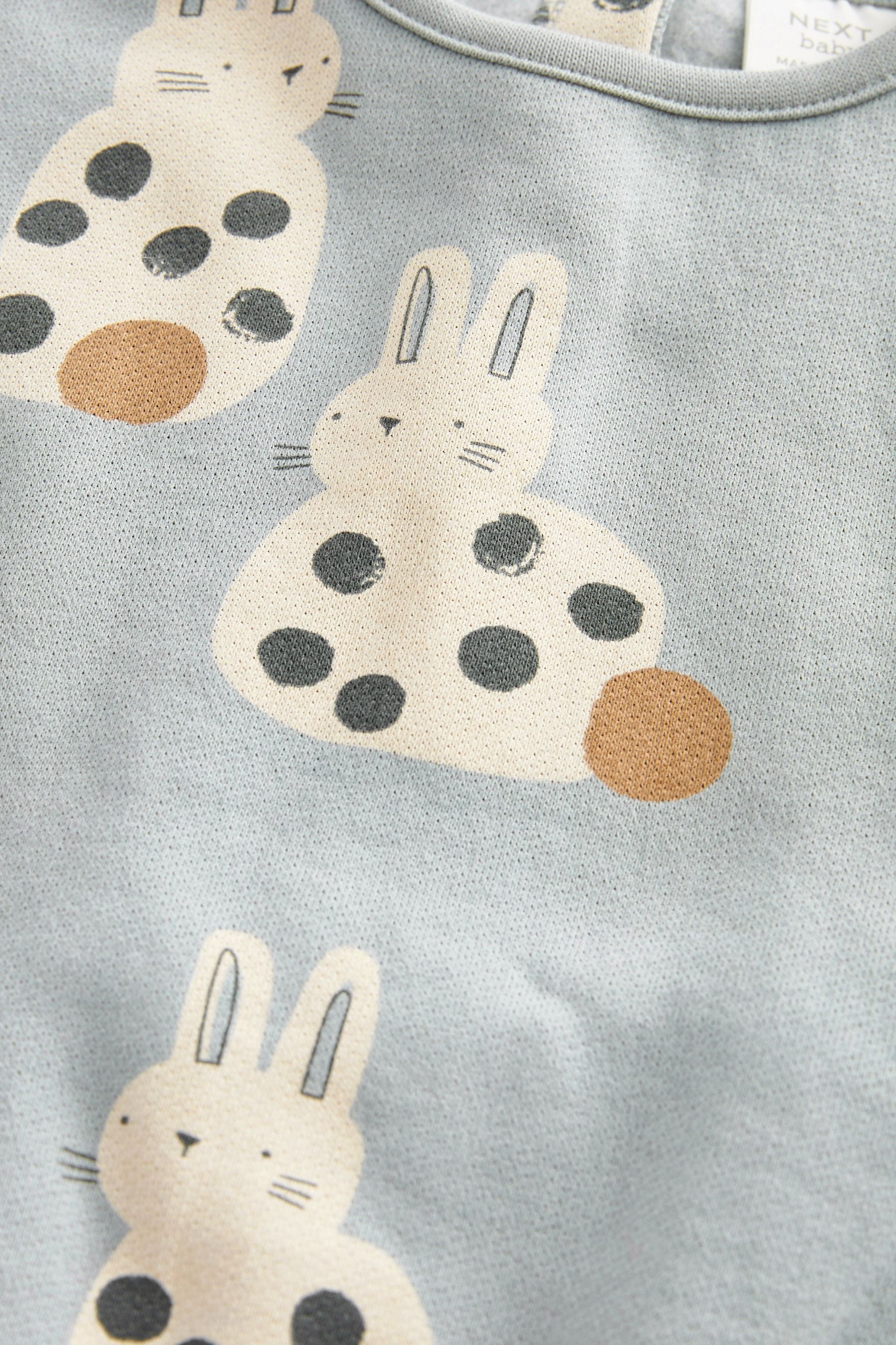 Blue/Black Bunny Print Baby Cosy Sweater And Leggings 2 Piece Set