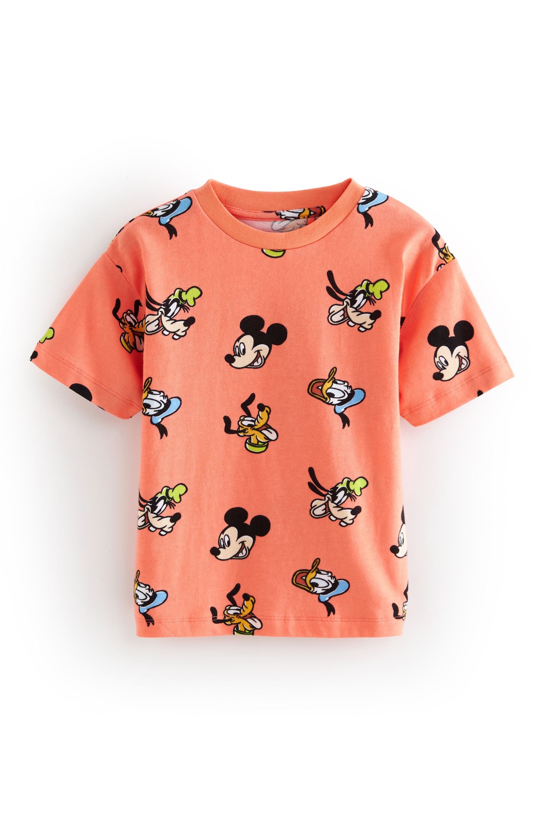 Coral Pink Mickey Short Sleeve 100% Cotton T-Shirt (6mths-8yrs)