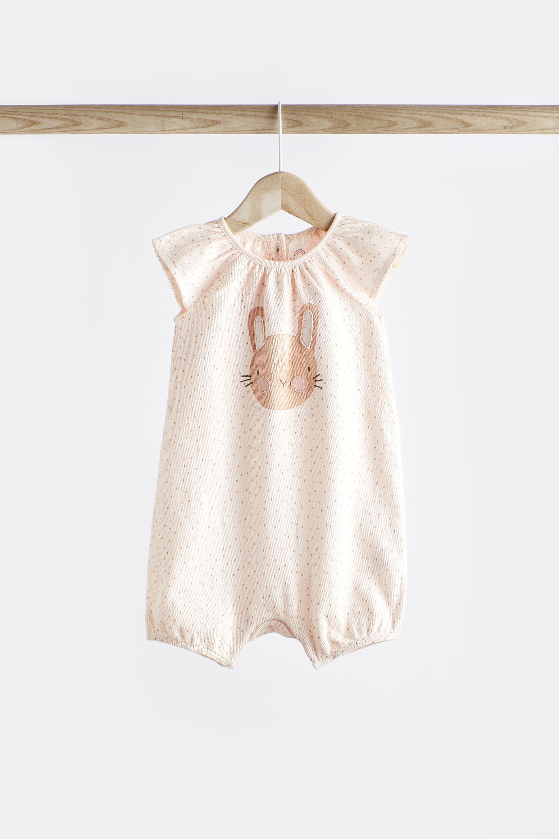 Pink Bunny Baby Vest Rompers 3 Pack