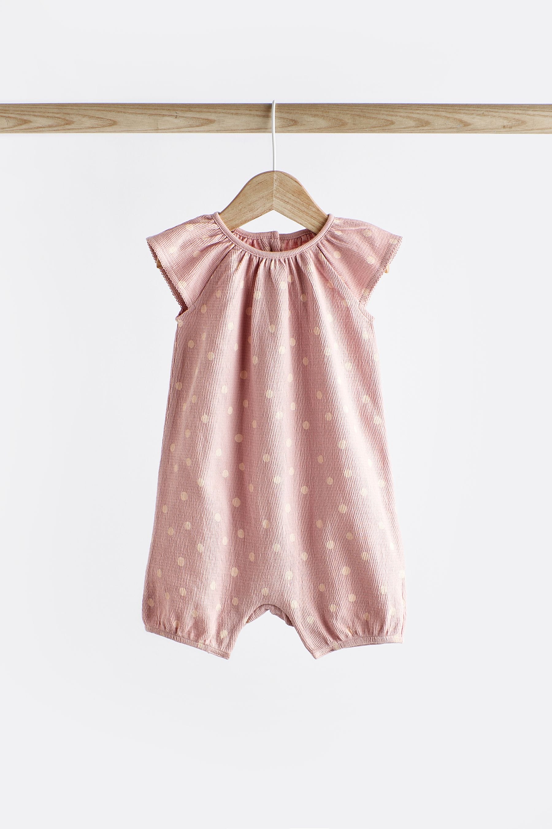 Pink Bunny Baby Vest Rompers 3 Pack