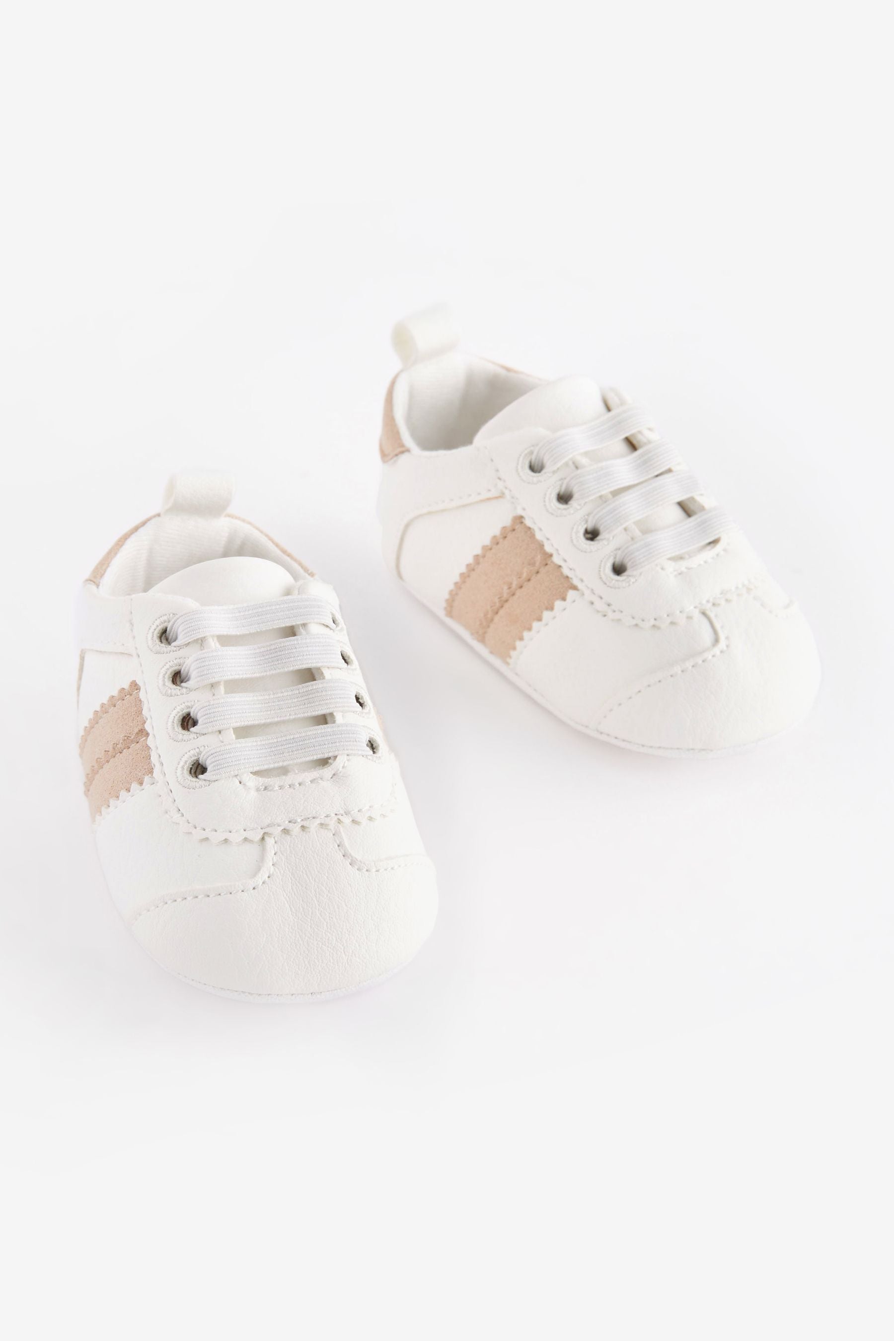 White Elastic Lace Baby Trainers (0-24mths)