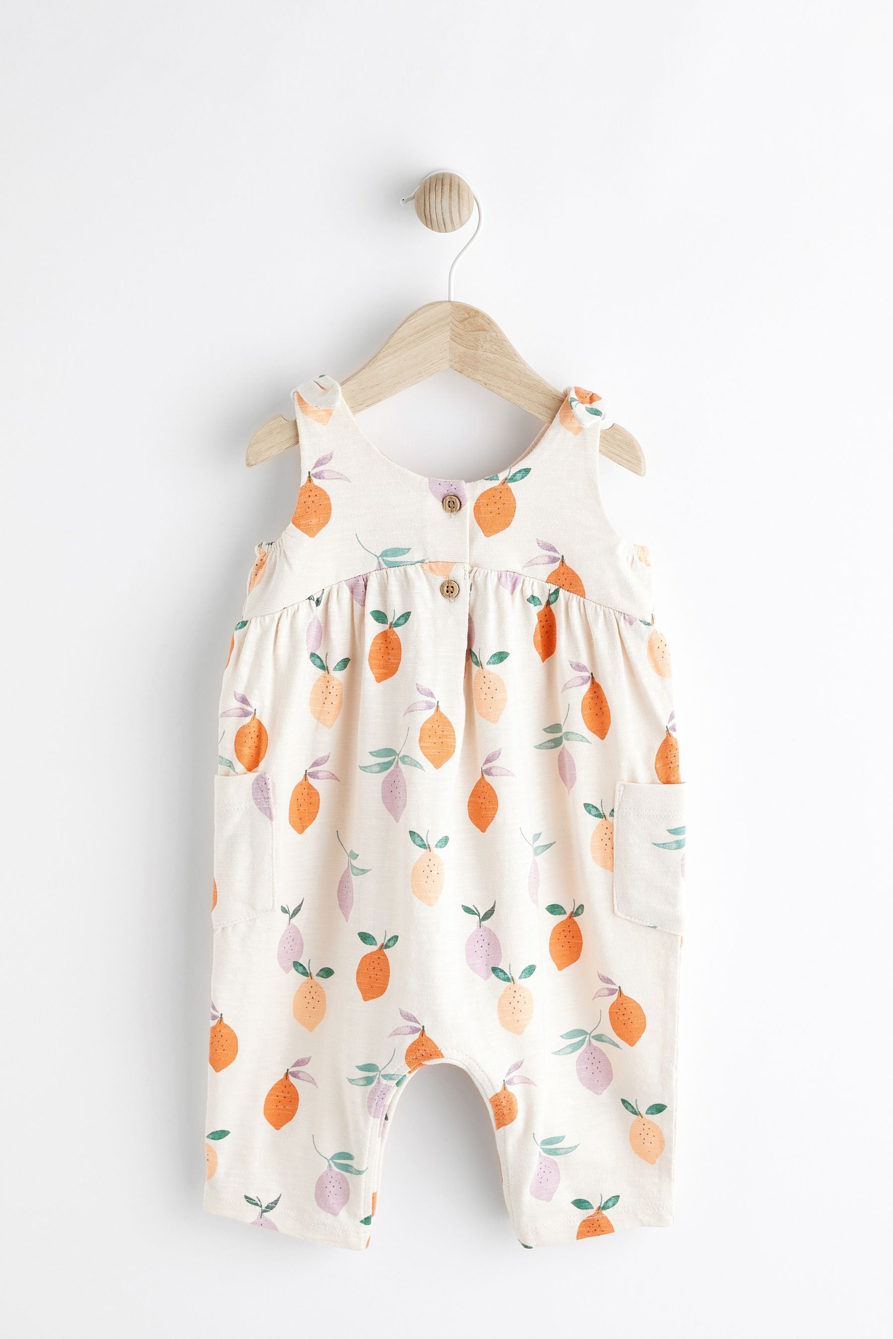 Cream/ White Pear Print Baby Romper (0mths-3yrs)