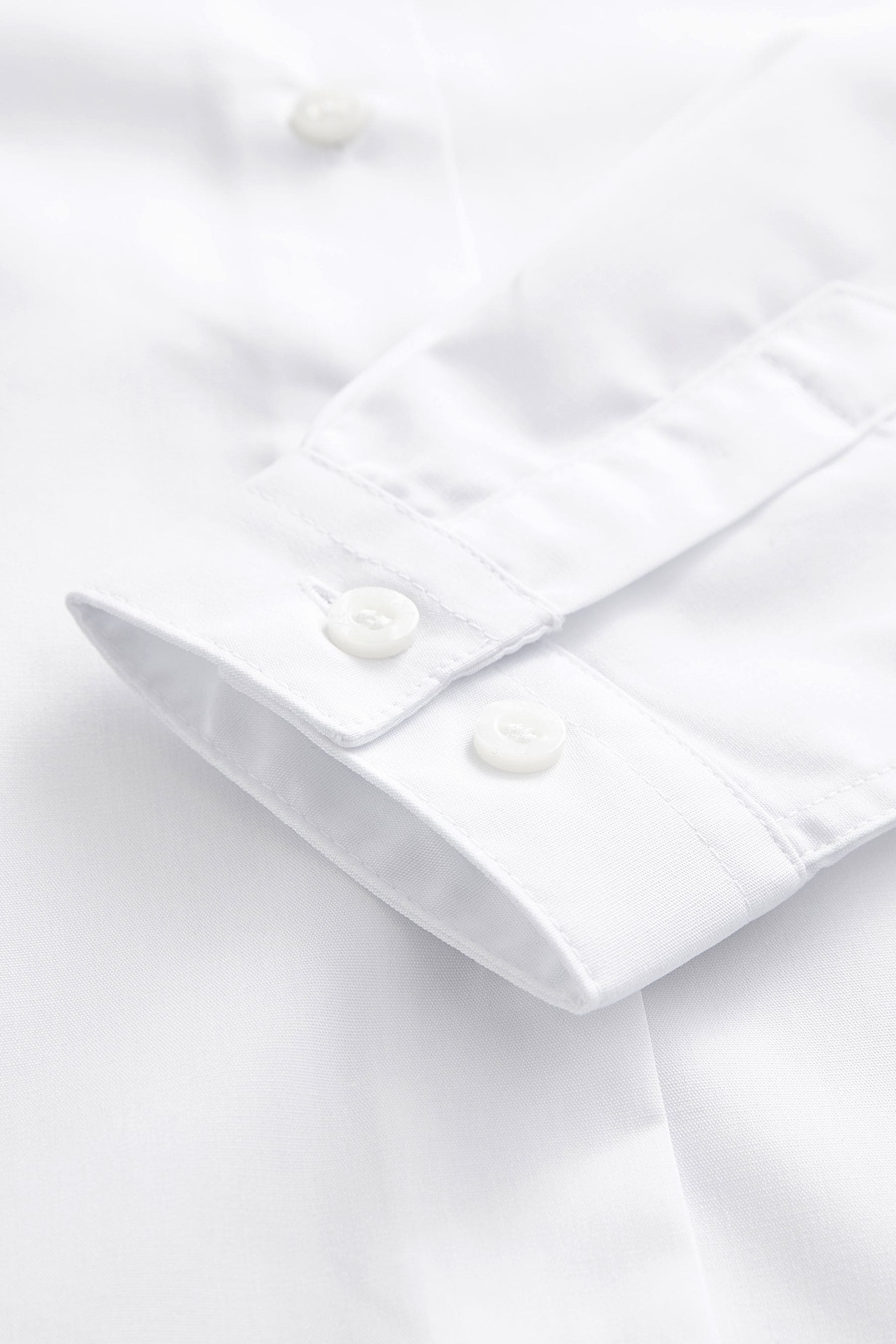 White Plus Fit 2 Pack Long Sleeve Formal School Shirts (3-18yrs)