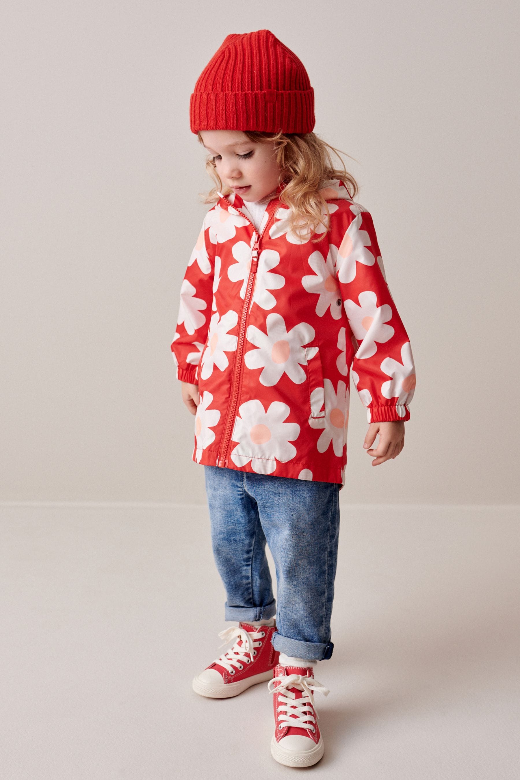 Red Shower Resistant Printed Cagoule (3mths-7yrs)