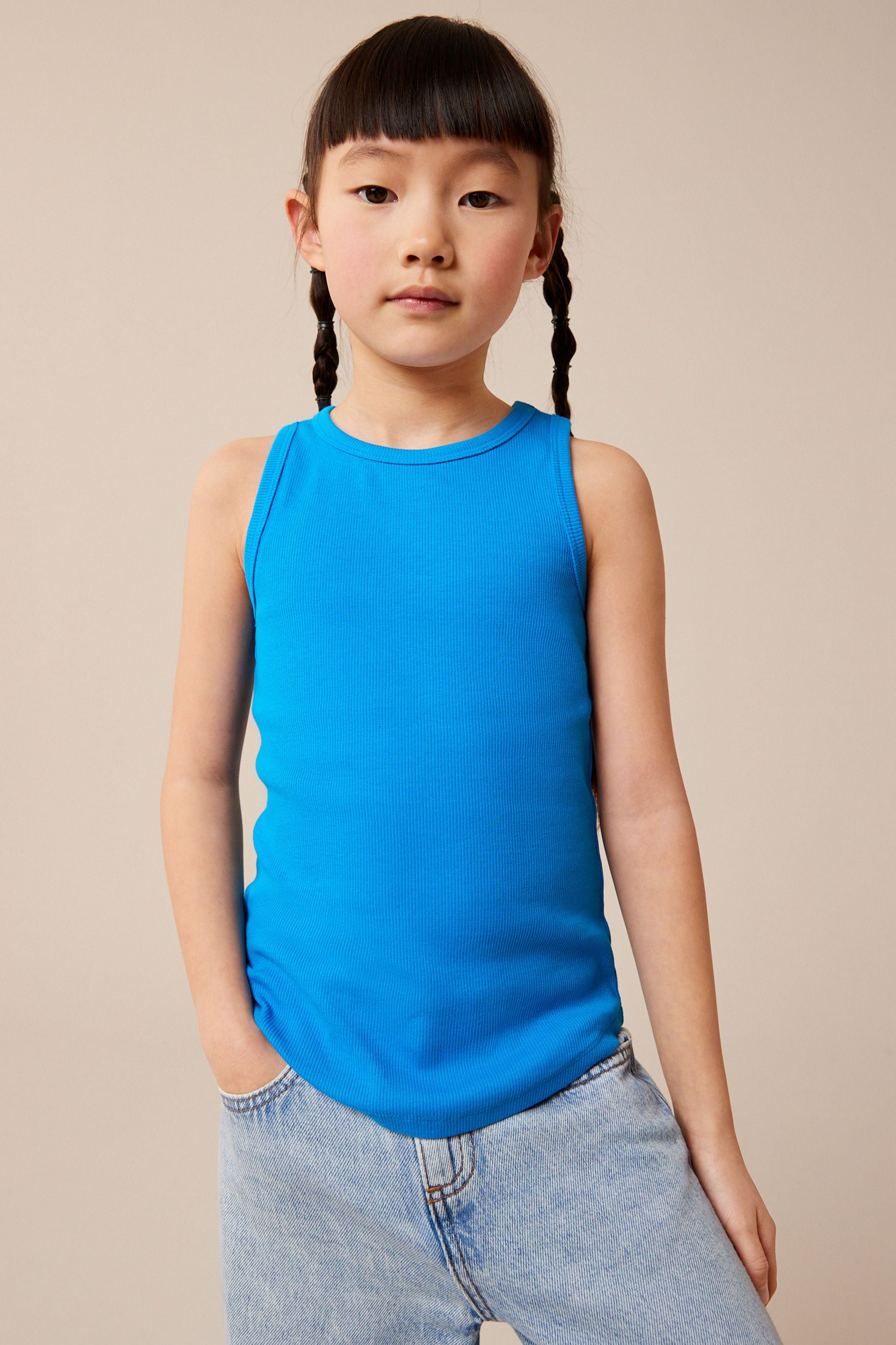 Blue Rib Vest (3-16yrs)