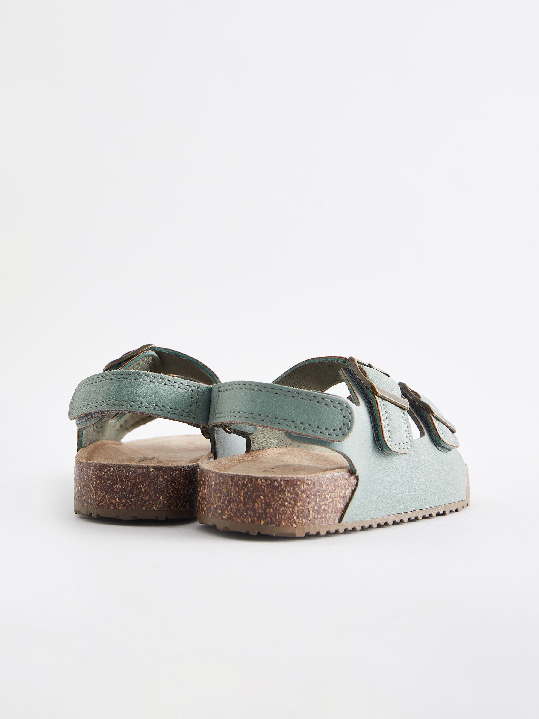 Mint Green Wide Fit (G) Double Buckle Cushioned Footbed Sandals