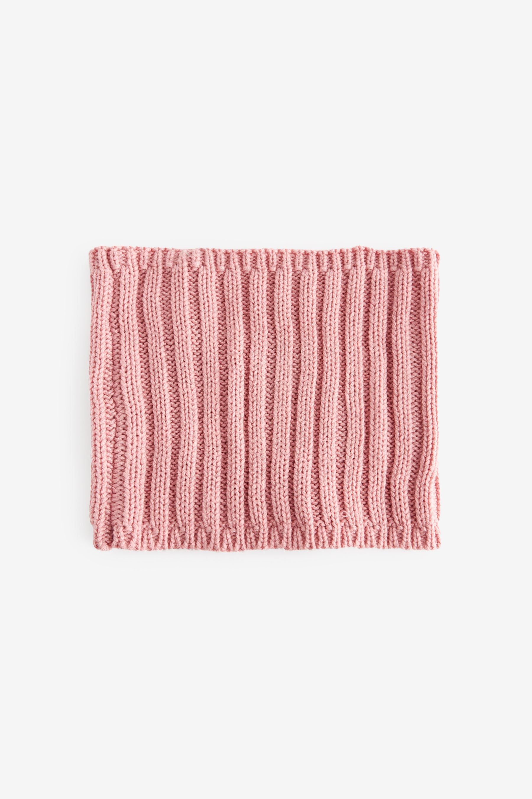 Pink Ribbed Knitted Snood (1-16yrs)