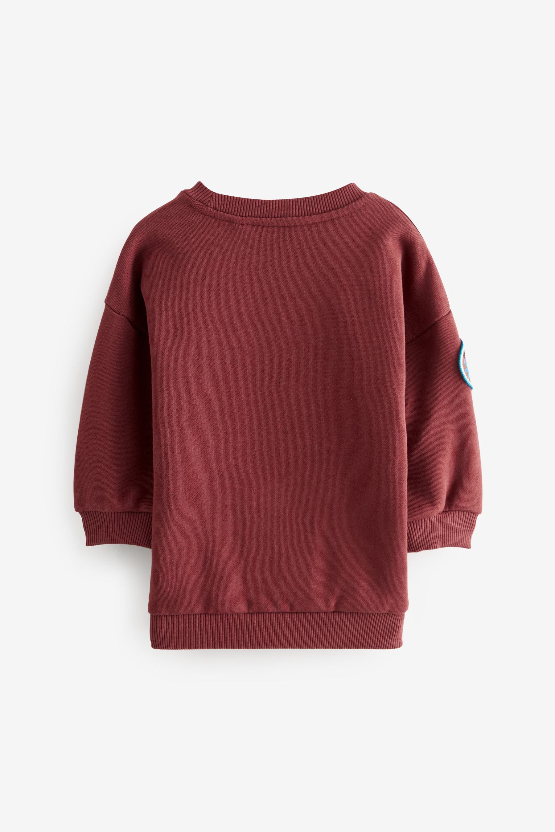 Burgundy Red Varsity Badged Crew Neck 100% Cotton Sweatshirt (3mths-7yrs)