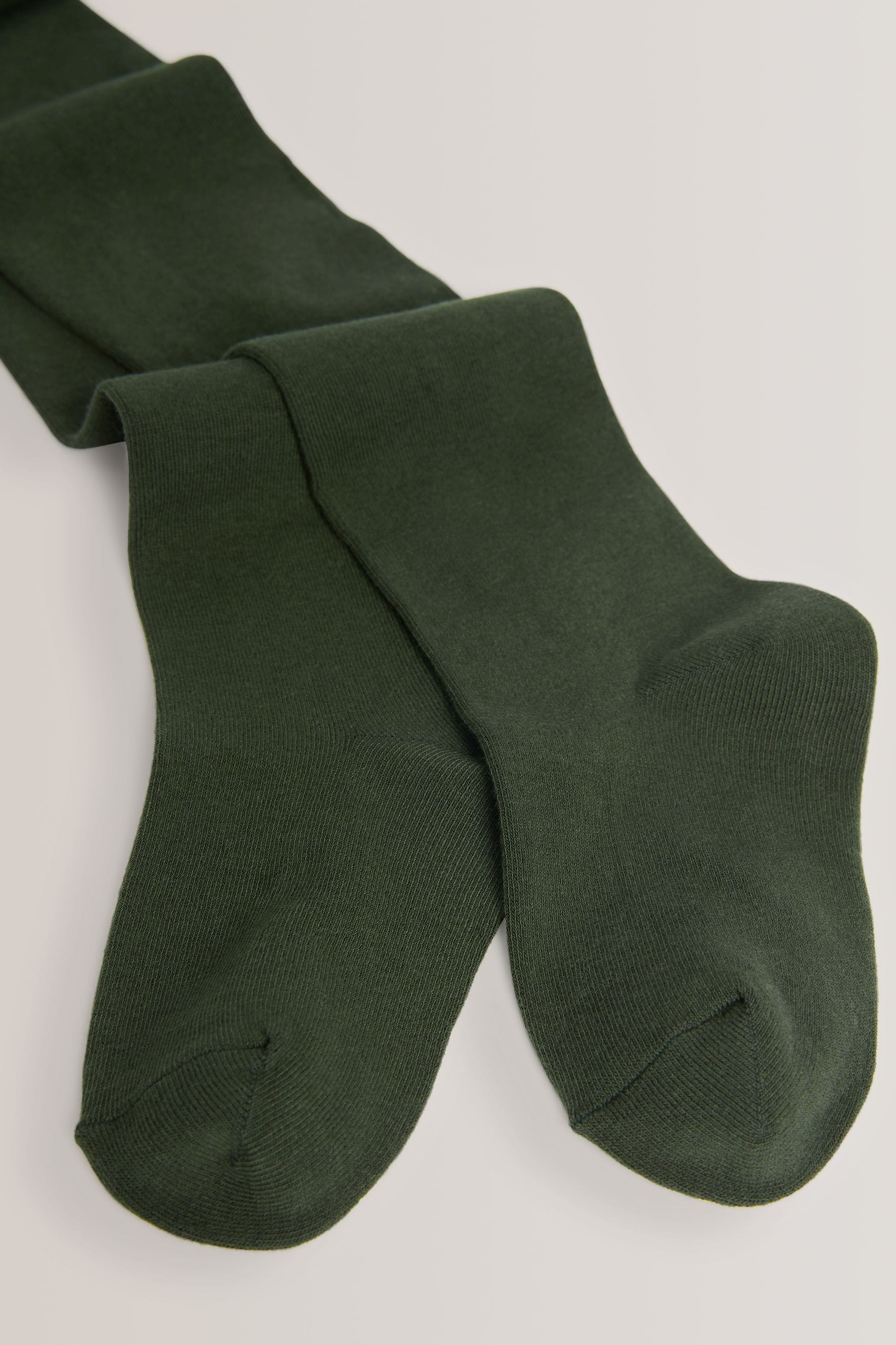 Green Regular Length 3 Pack Cotton Rich School Tights