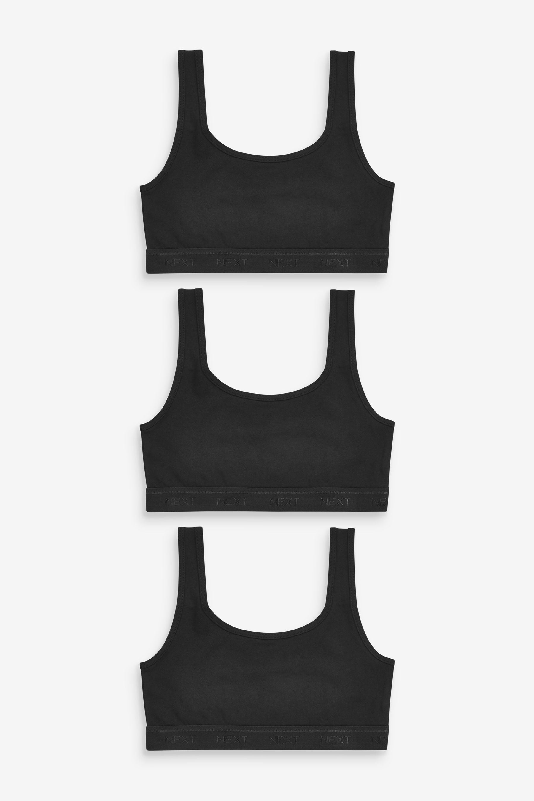 Black Crop Tops 3 Pack (5-16yrs)