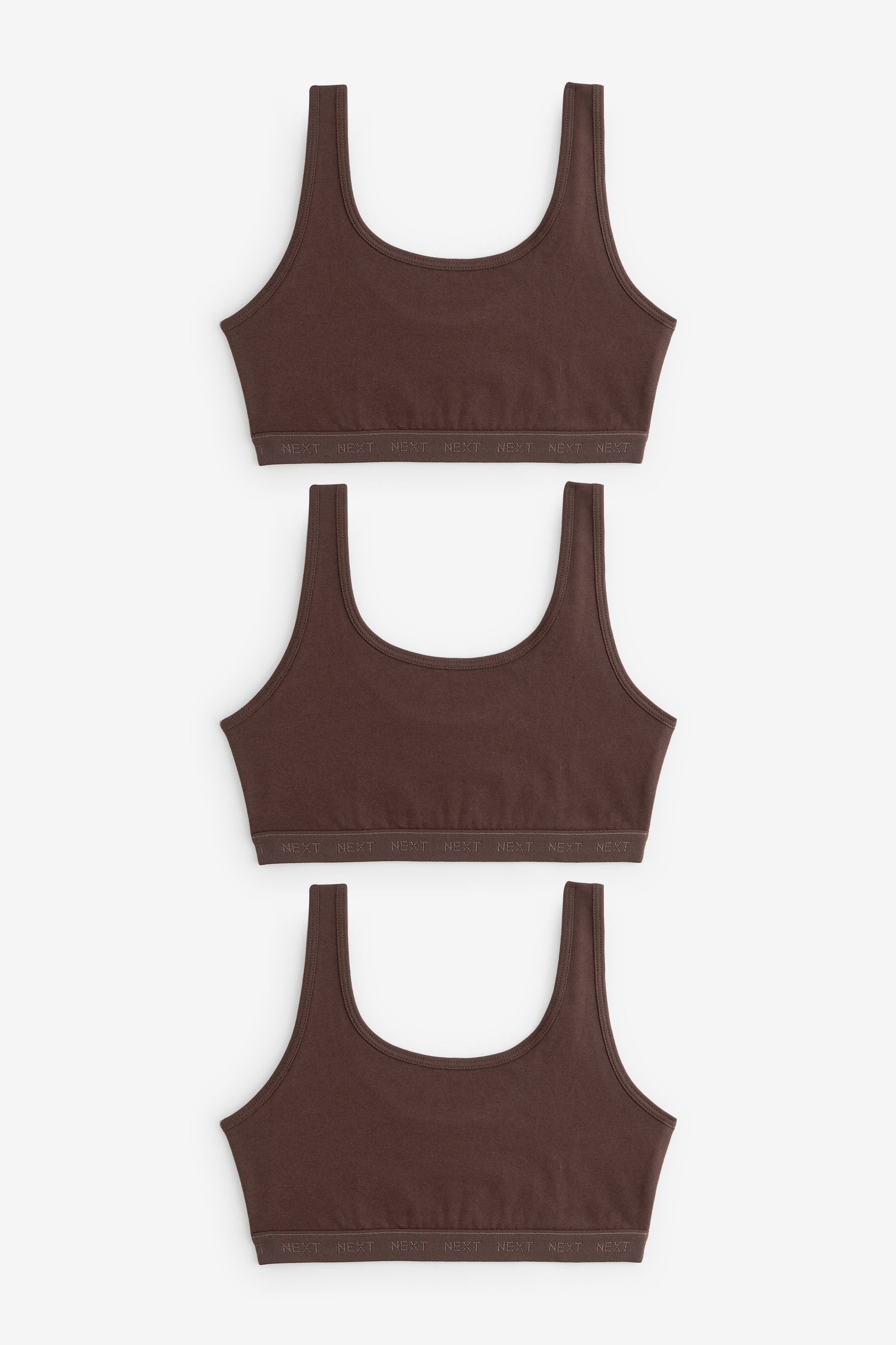 Truffle Brown Crop Tops 3 Pack (5-16yrs)