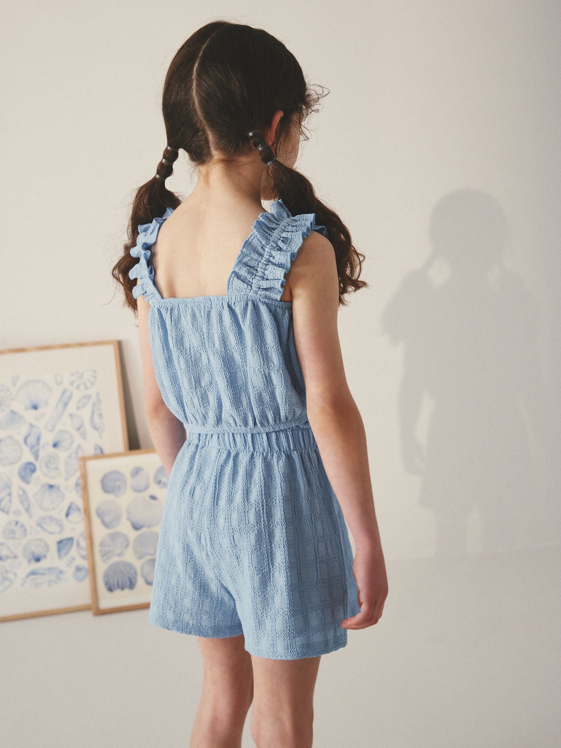 Blue Textured Vest and Short Set (3-16yrs)