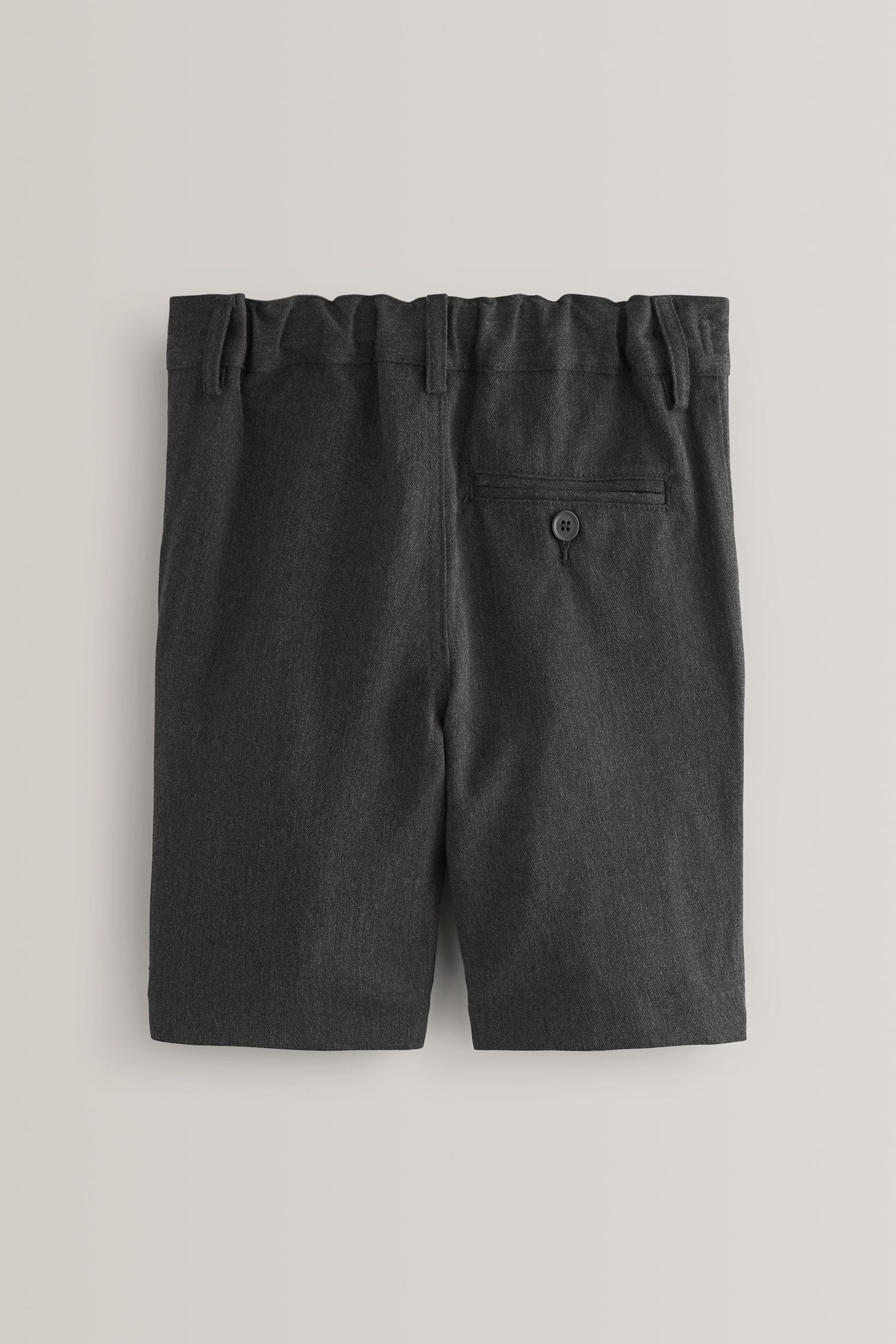 Grey Regular Waist Flat Front School Shorts (3-14yrs)