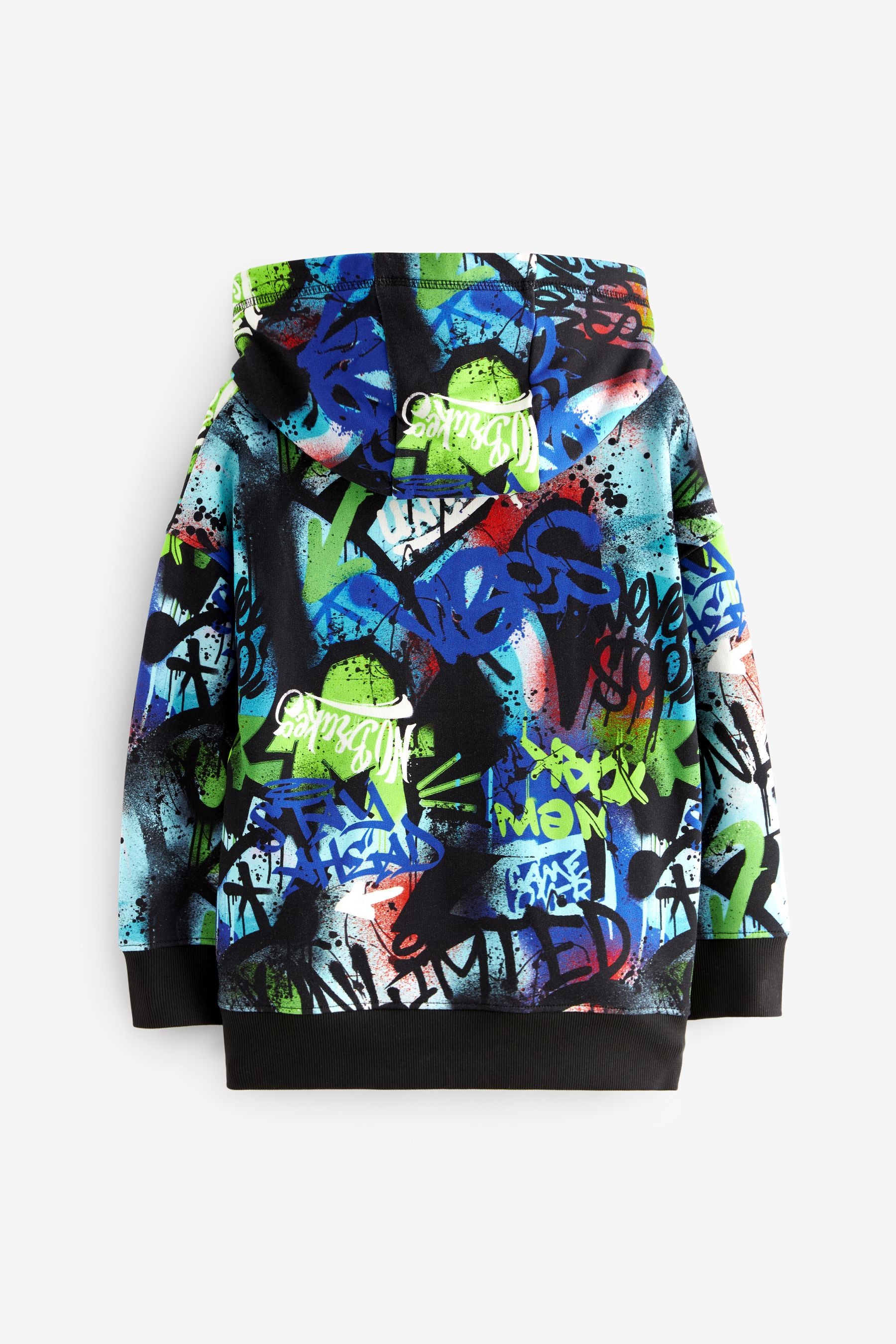 Multi 100% Cotton Graffiti Print Hoodie (3-16yrs)