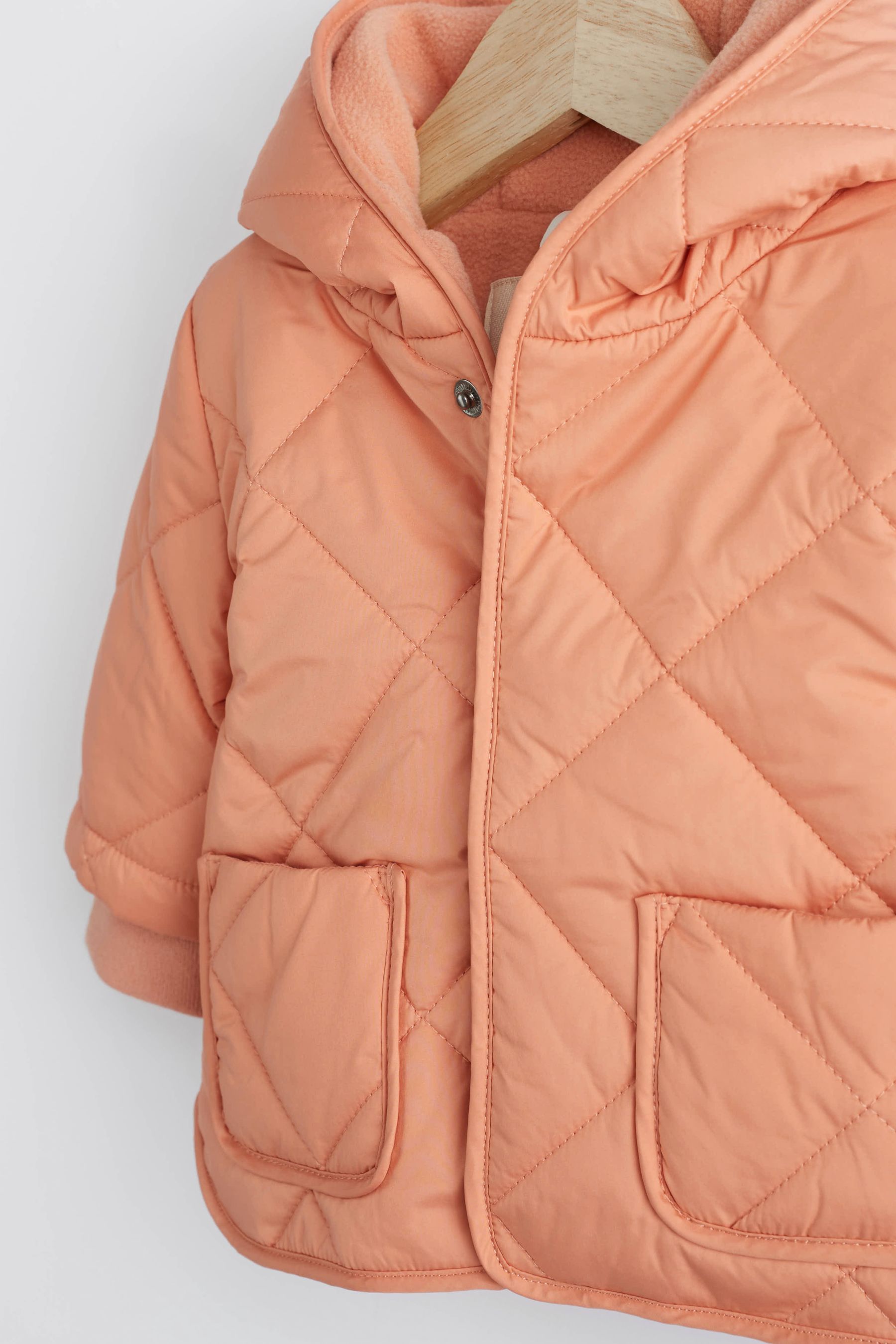 Apricot Orange Baby Quilted Jacket (0mths-2yrs)